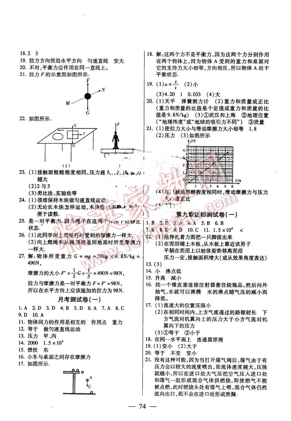 2016年名師金考卷八年級(jí)物理下冊(cè)人教版 第2頁(yè)