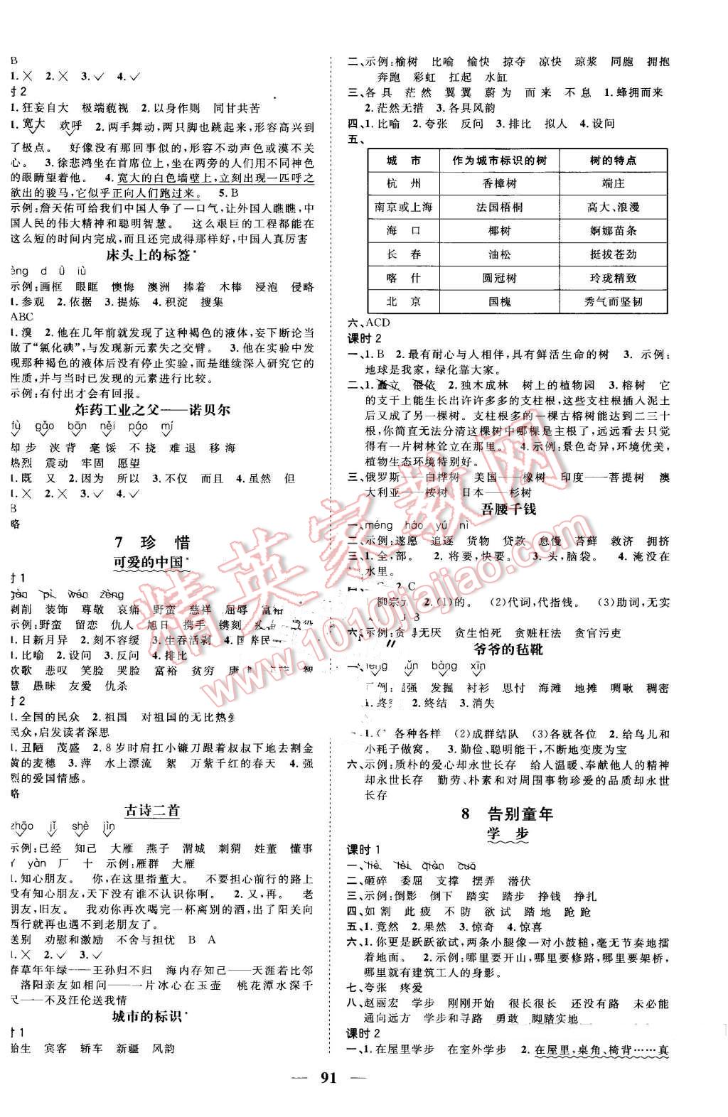 2016年陽(yáng)光課堂課時(shí)優(yōu)化作業(yè)六年級(jí)語(yǔ)文下冊(cè)北師大版 第5頁(yè)