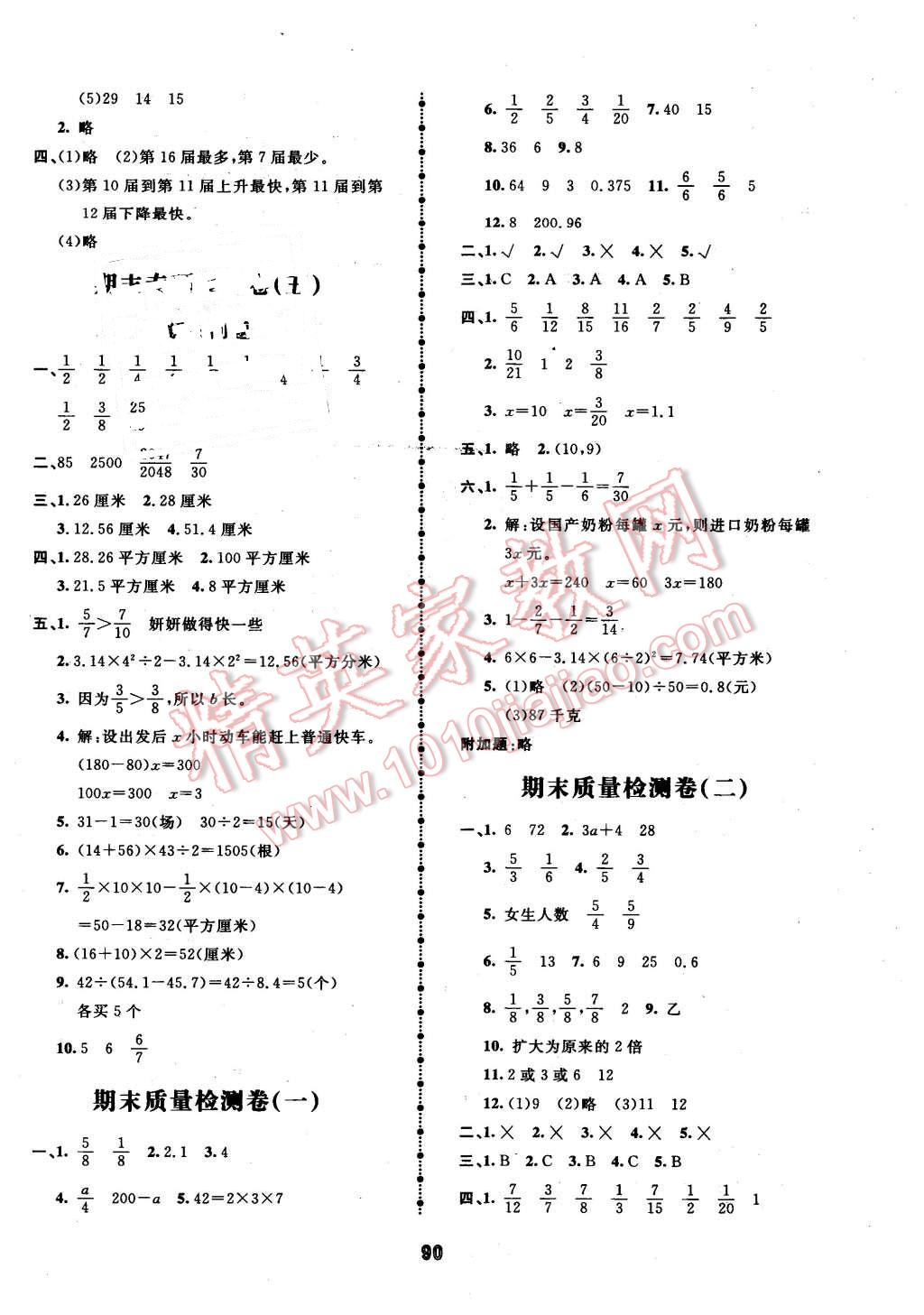 2016年智慧翔奪冠金卷五年級(jí)數(shù)學(xué)下冊(cè)江蘇課標(biāo)版 第6頁(yè)