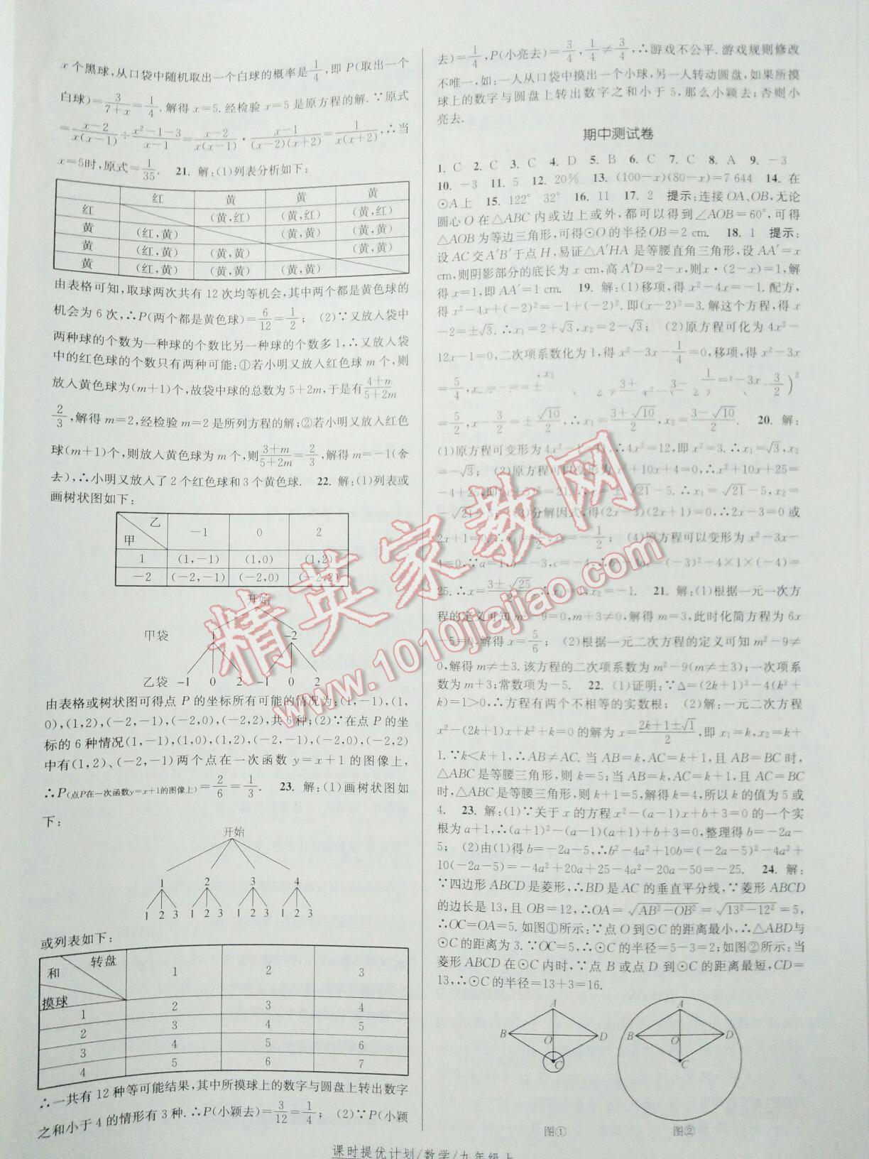 2015年課時提優(yōu)計劃作業(yè)本九年級數(shù)學(xué)上冊國標(biāo)蘇科版 第54頁