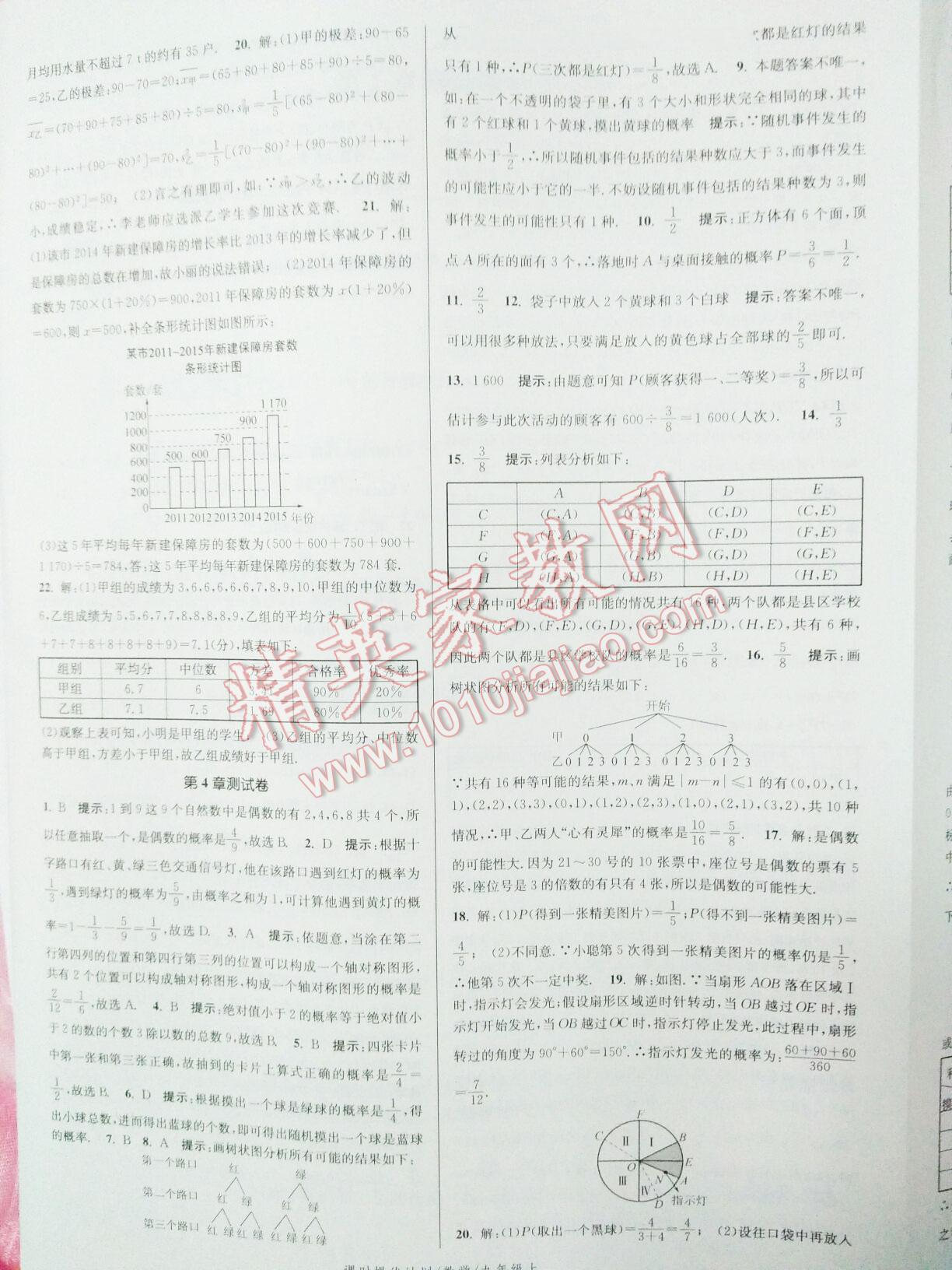 2015年課時提優(yōu)計劃作業(yè)本九年級數(shù)學上冊國標蘇科版 第53頁