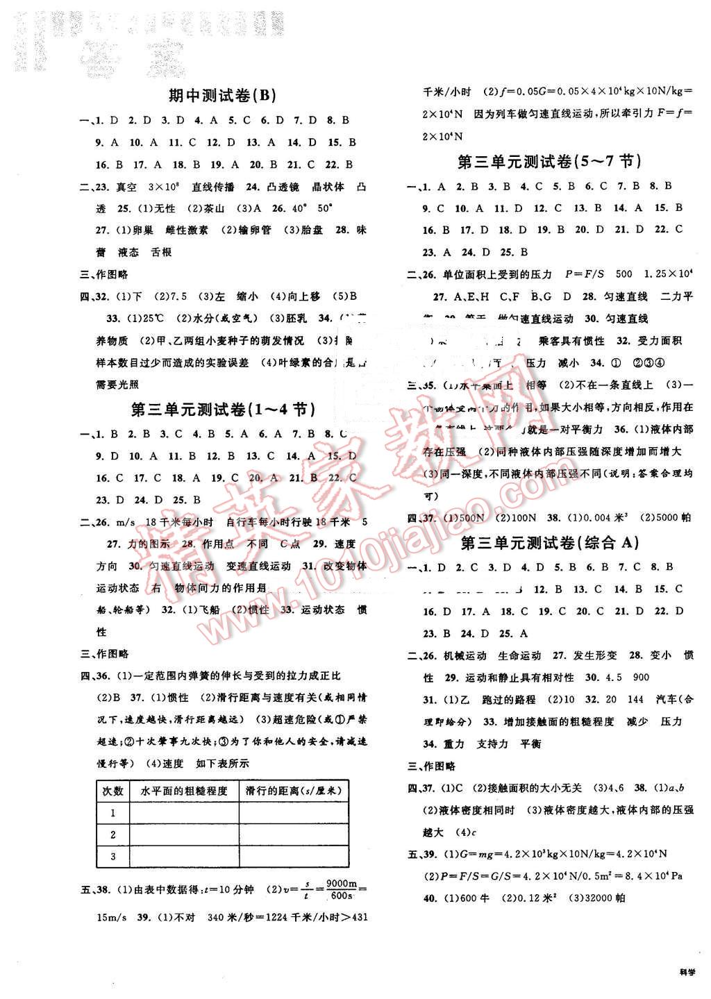 2016年浙江名卷七年級(jí)科學(xué)下冊(cè)浙教版 第3頁