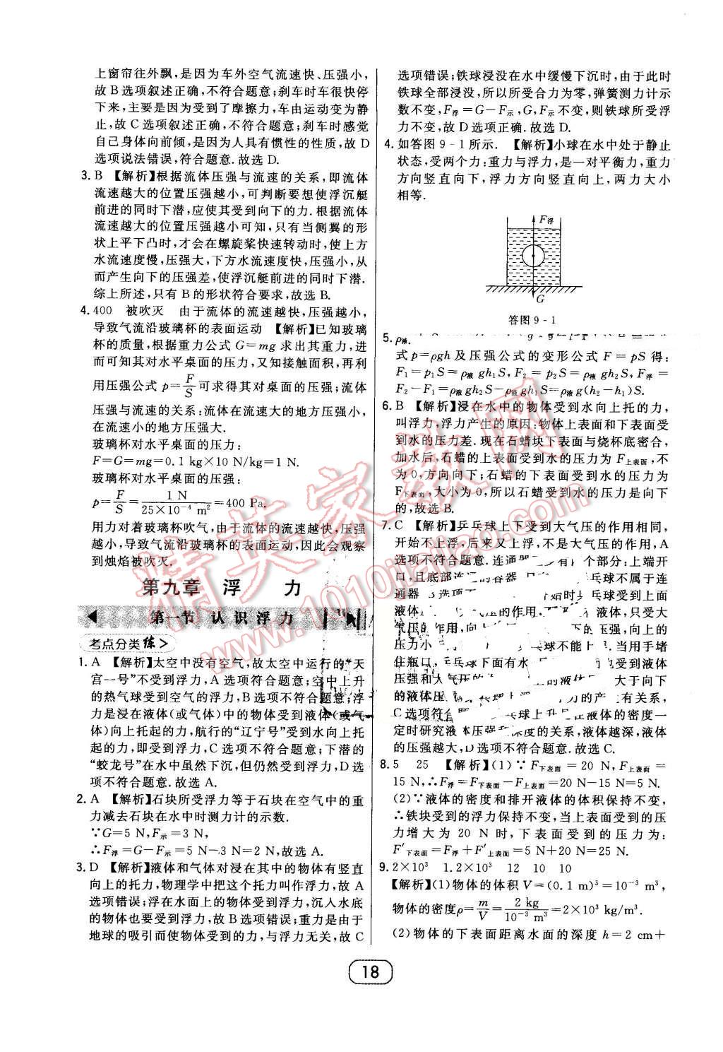 2016年北大綠卡八年級(jí)物理下冊(cè)滬科版 第18頁(yè)