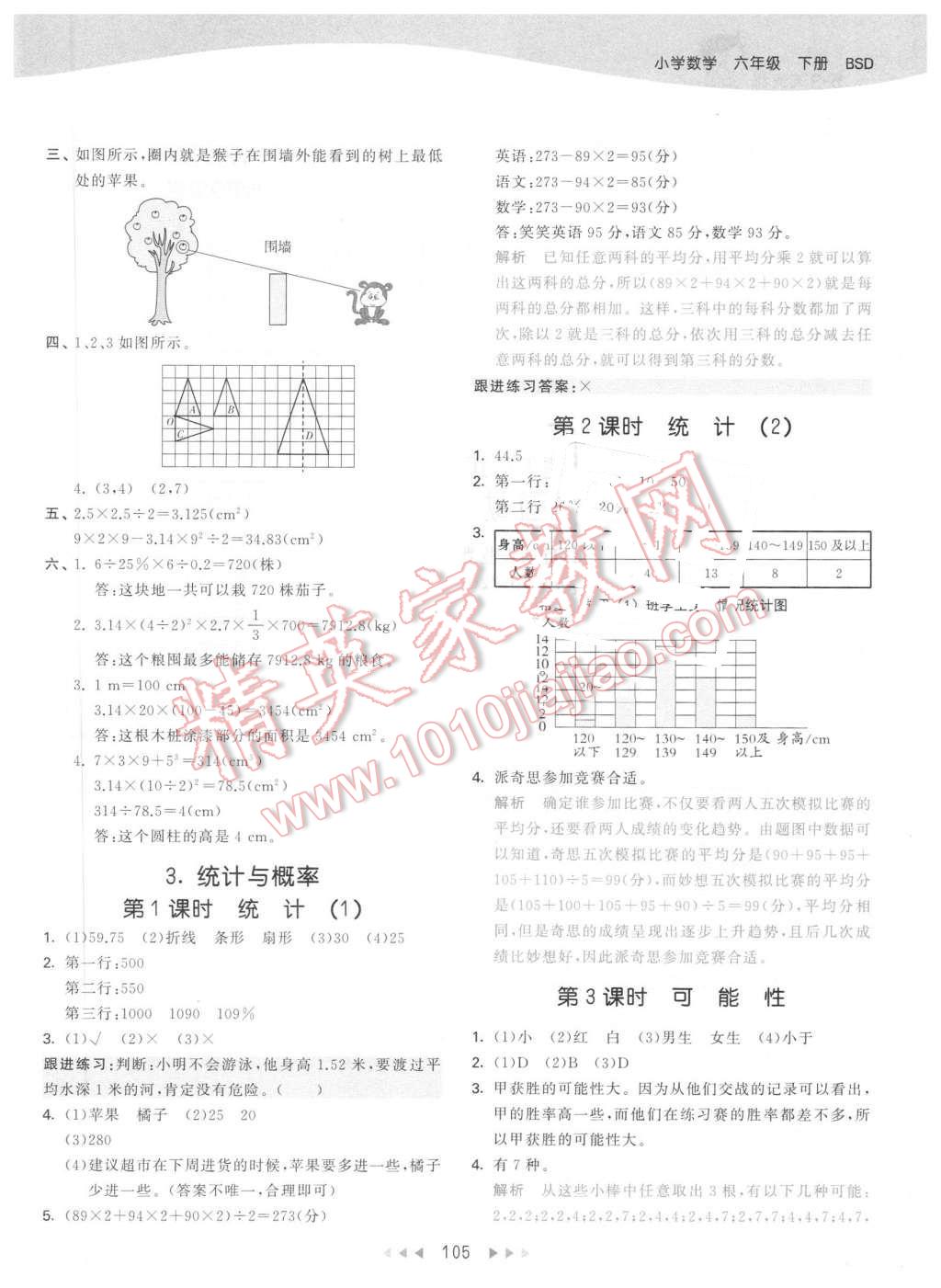 2016年53天天練小學數(shù)學六年級下冊北師大版 第21頁