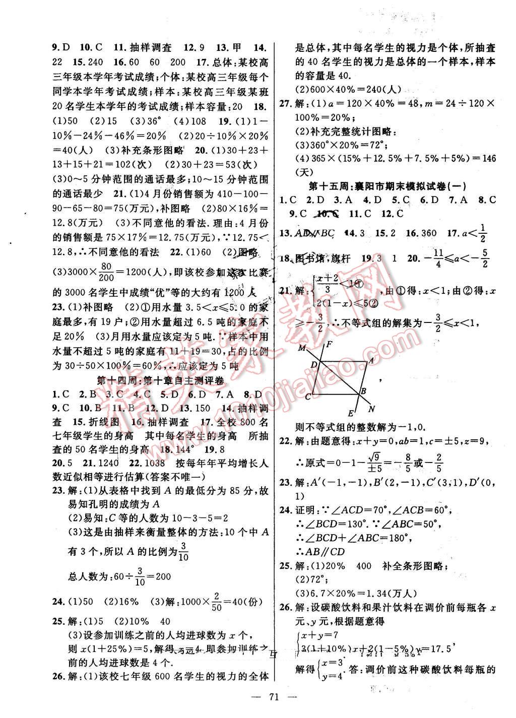 2016年新黃岡兵法密卷100分單元過(guò)關(guān)檢測(cè)七年級(jí)數(shù)學(xué)下冊(cè)人教版 第7頁(yè)