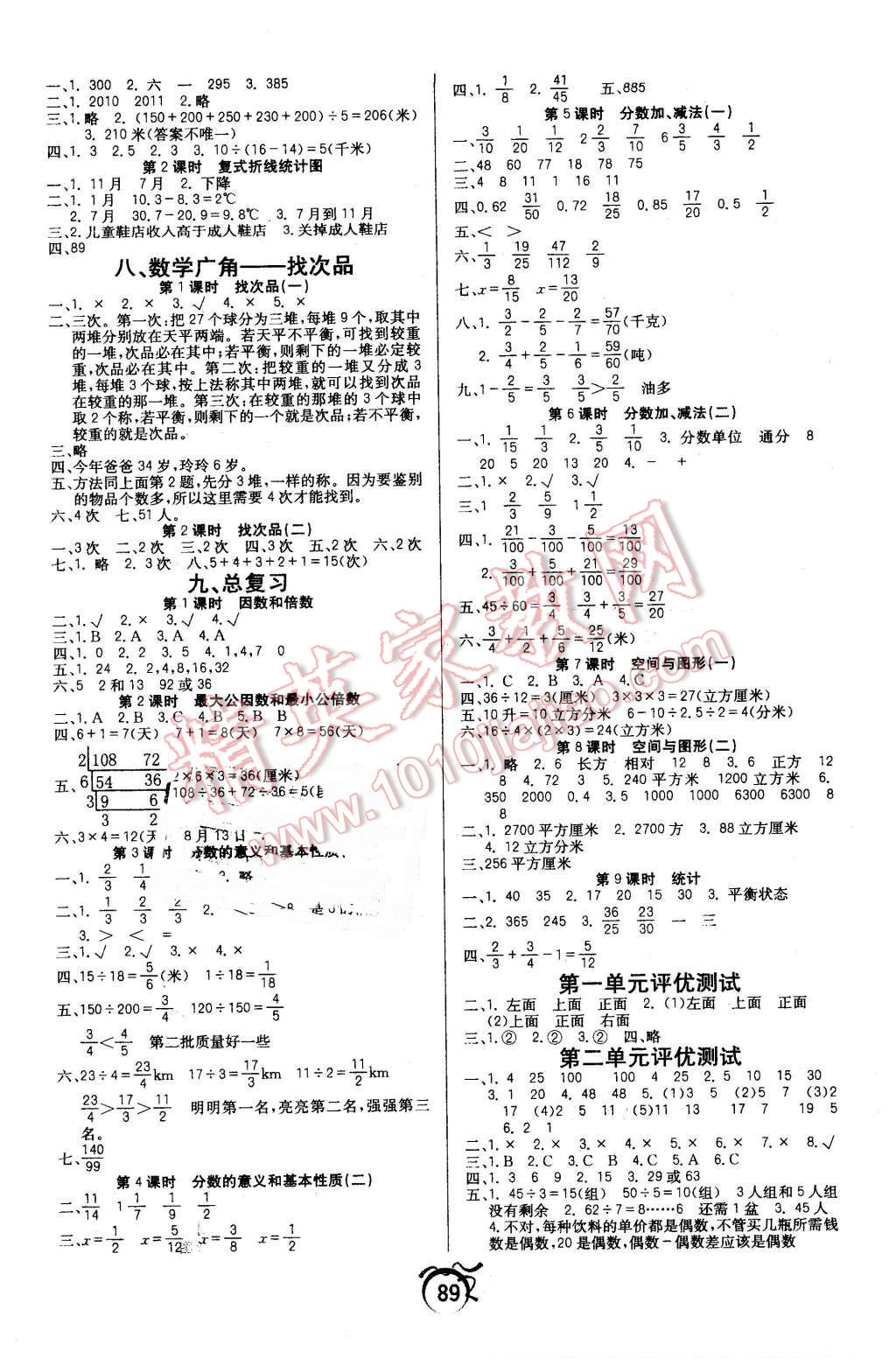 2016年優(yōu)等生全優(yōu)計(jì)劃五年級數(shù)學(xué)下冊人教版 第5頁