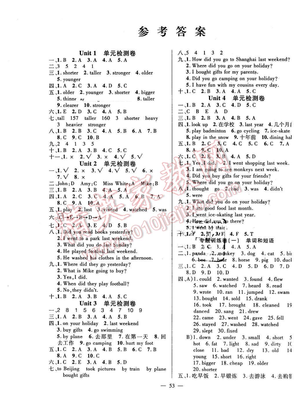 2016年新黃岡兵法密卷100分單元過關(guān)檢測(cè)六年級(jí)英語下冊(cè)人教版 第1頁