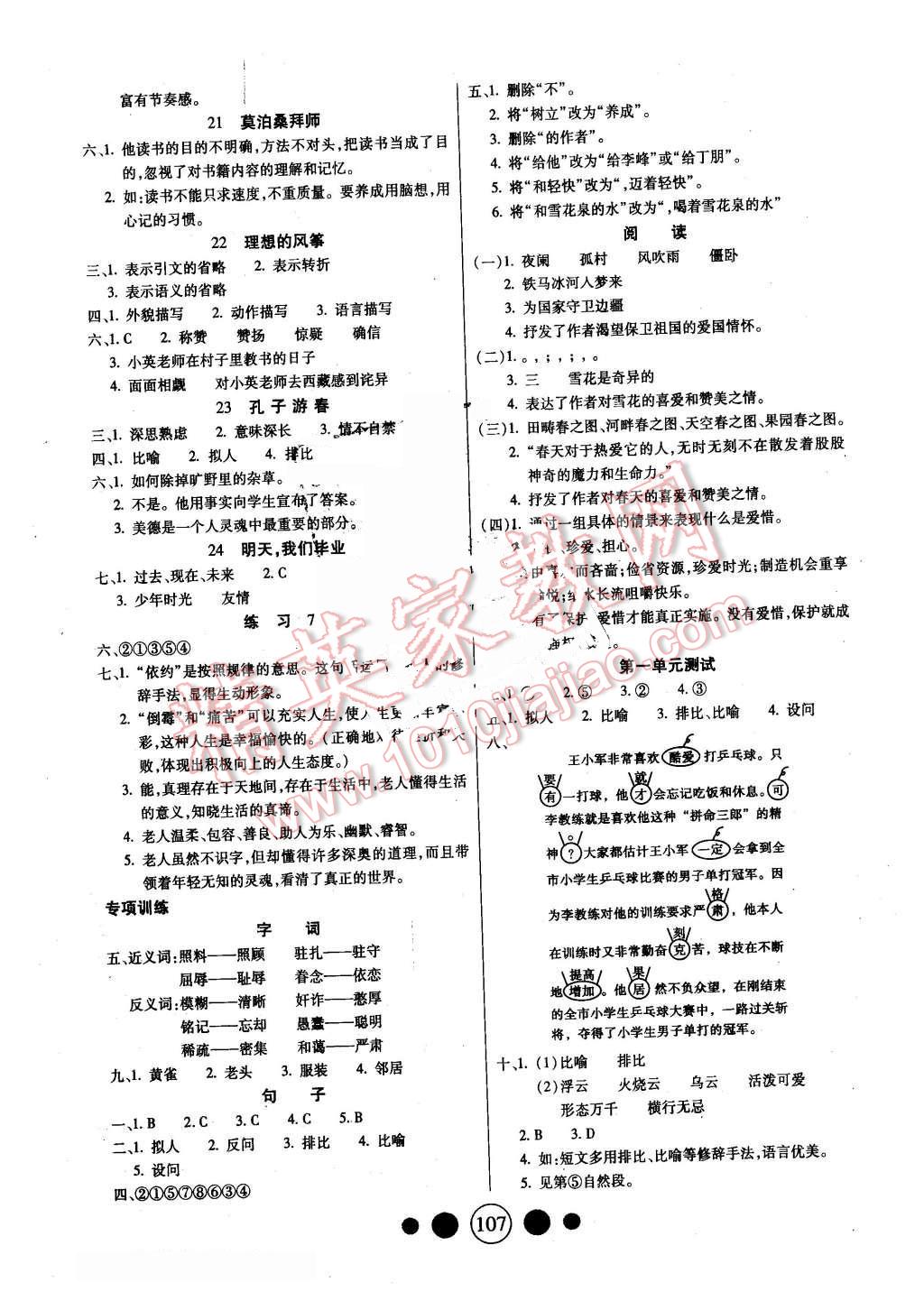 2016年精英教程100分攻略六年級語文下冊江蘇版 第3頁