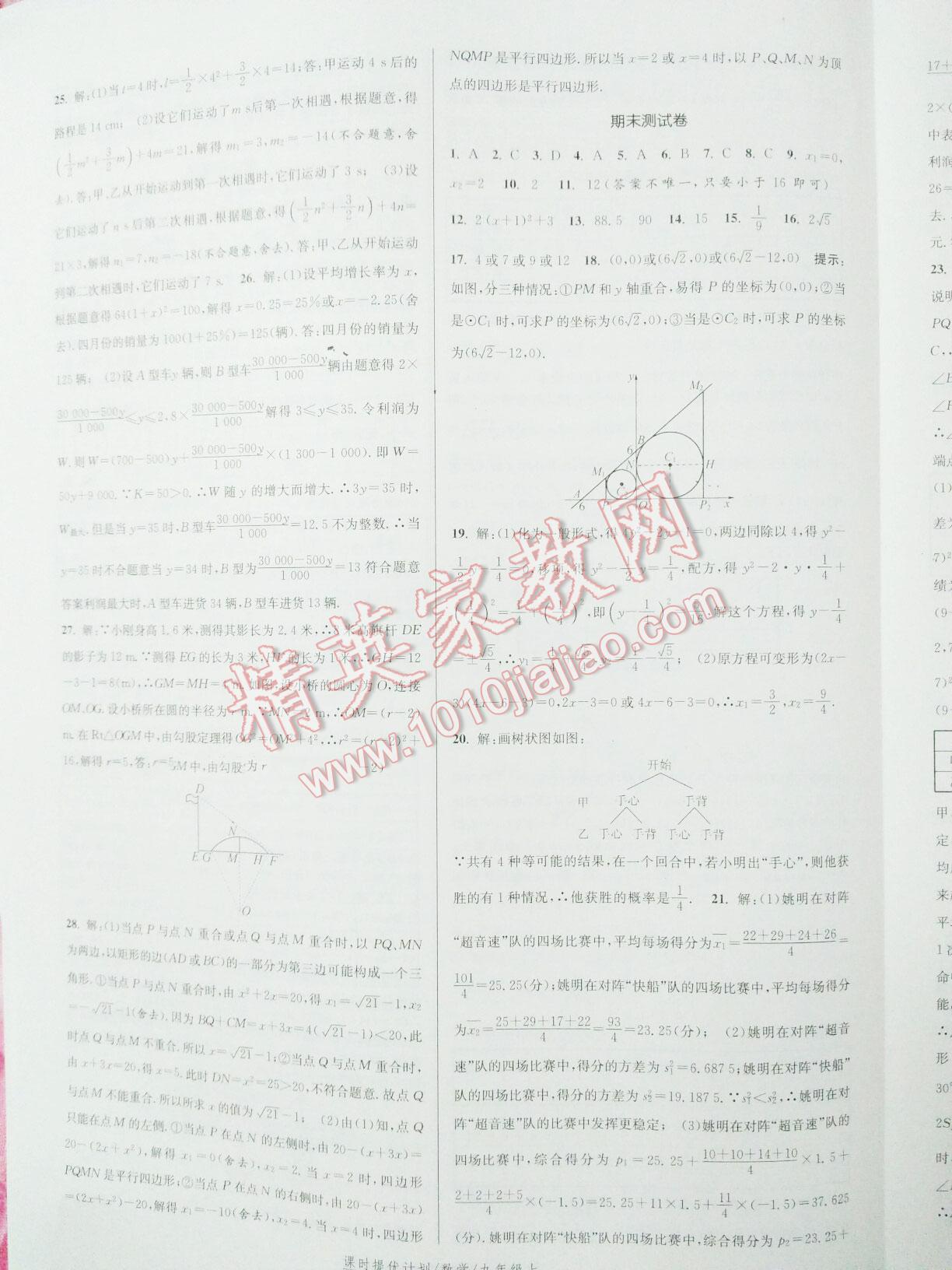 2015年課時(shí)提優(yōu)計(jì)劃作業(yè)本九年級(jí)數(shù)學(xué)上冊(cè)國標(biāo)蘇科版 第55頁