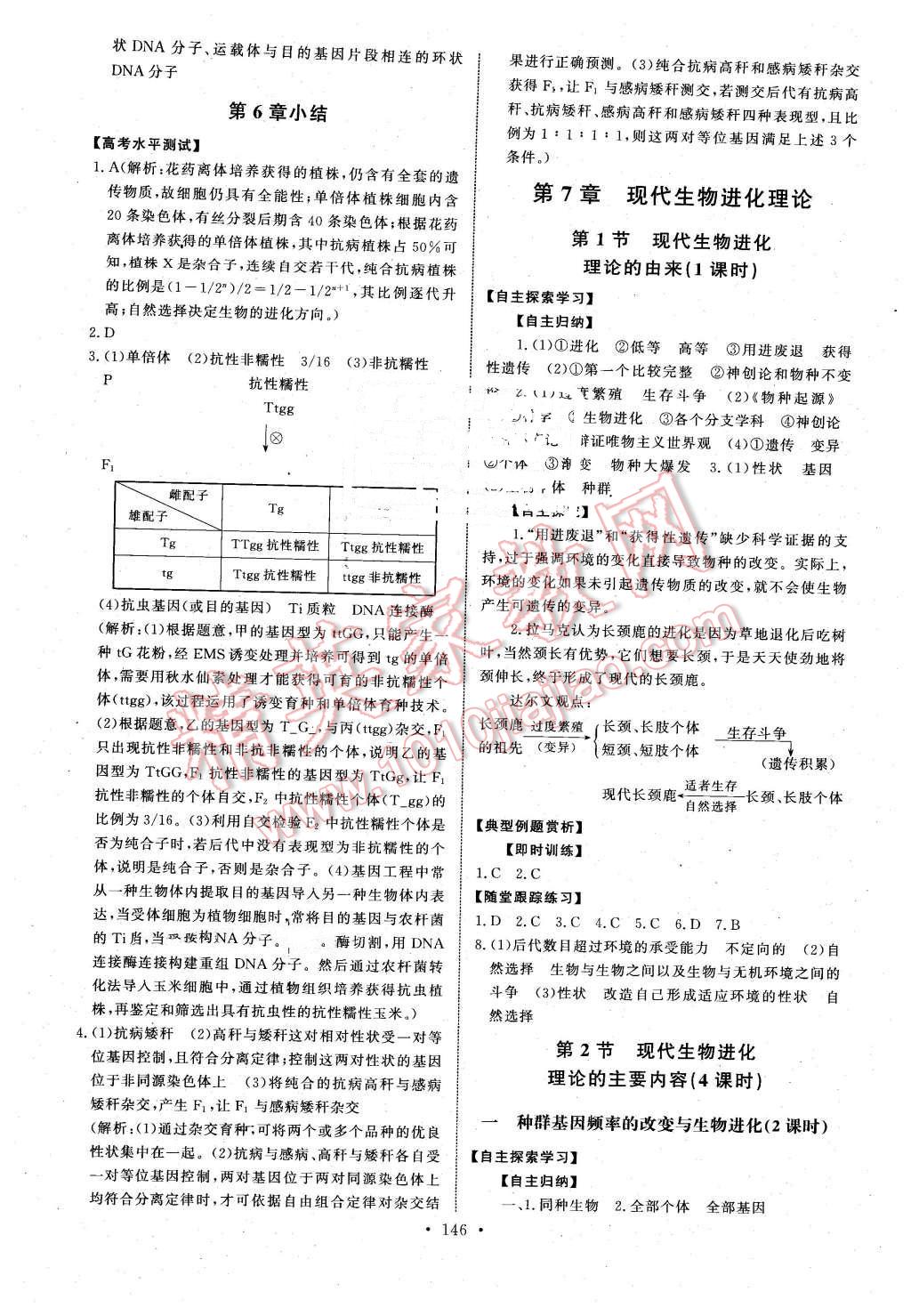 2016年能力培養(yǎng)與測(cè)試生物必修2人教版 第11頁(yè)