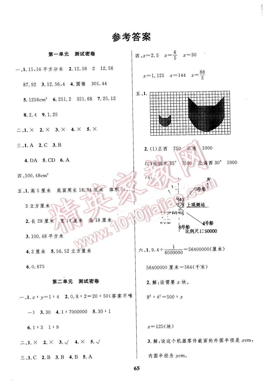 2015年沖刺100分達標(biāo)測試卷六年級數(shù)學(xué)下冊北師大版 第1頁