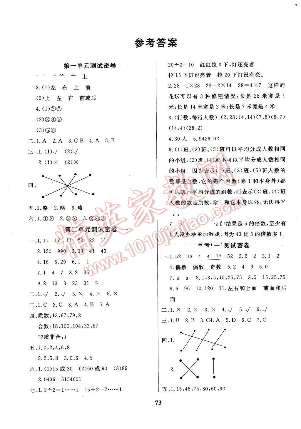 2016年沖刺100分達(dá)標(biāo)測(cè)試卷五年級(jí)數(shù)學(xué)下冊(cè)人教版 第1頁(yè)