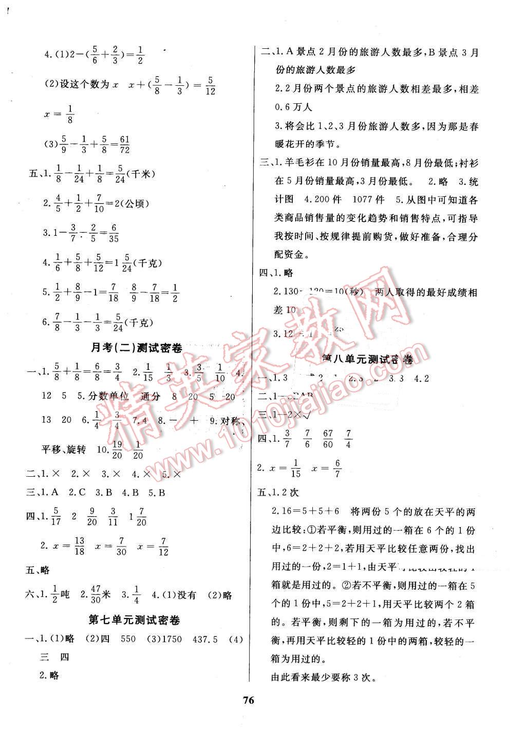 2016年沖刺100分達(dá)標(biāo)測試卷五年級數(shù)學(xué)下冊人教版 第4頁