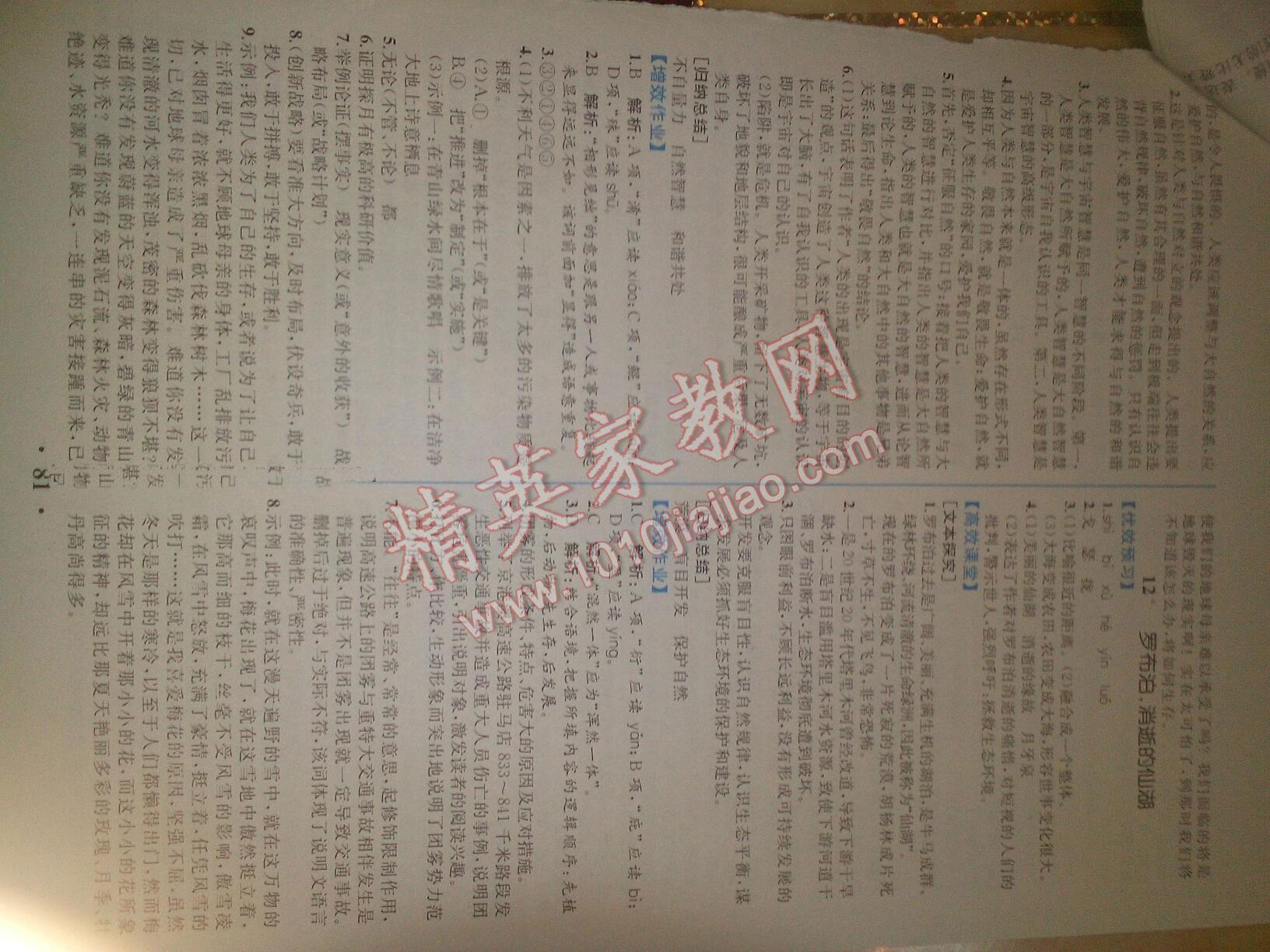 2016年人教金學典同步解析與測評八年級語文下冊人教版重慶專版 第7頁