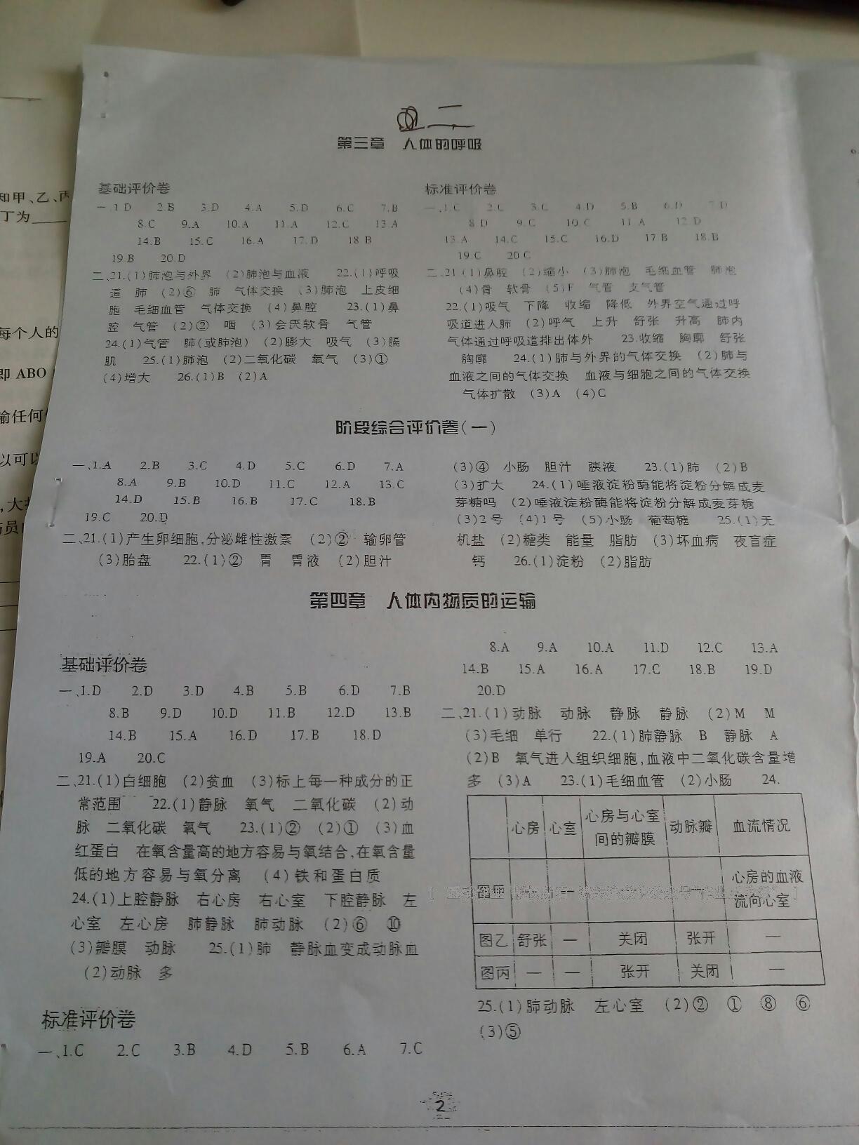 2016年基础训练七年级生物学下册人教版河南省内使用 第28页