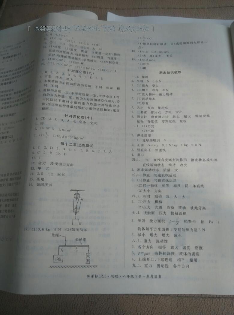 2015年全品小復(fù)習(xí)八年級物理下冊人教版 第11頁