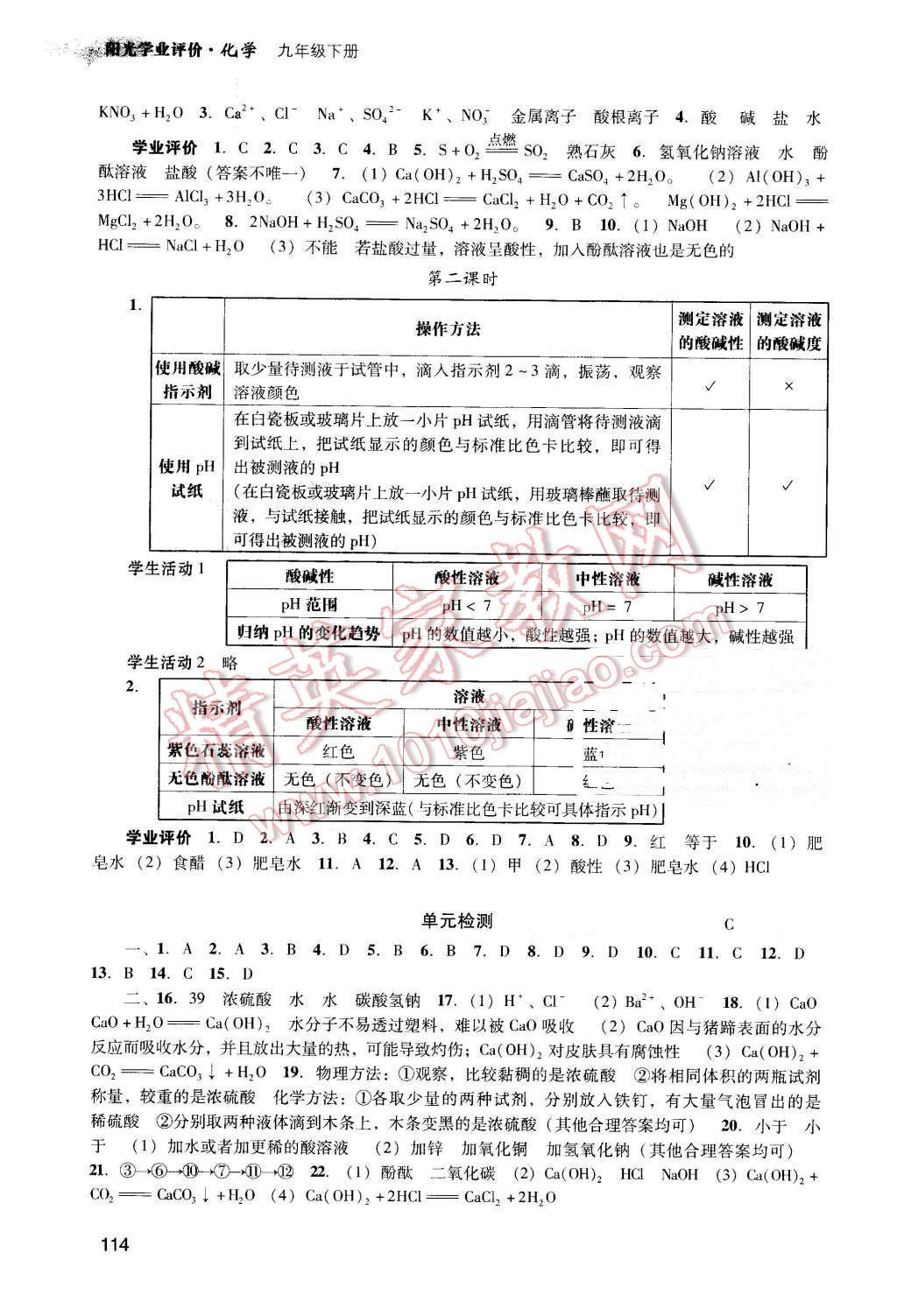 2016年陽光學(xué)業(yè)評(píng)價(jià)九年級(jí)化學(xué)下冊(cè)人教版 第11頁