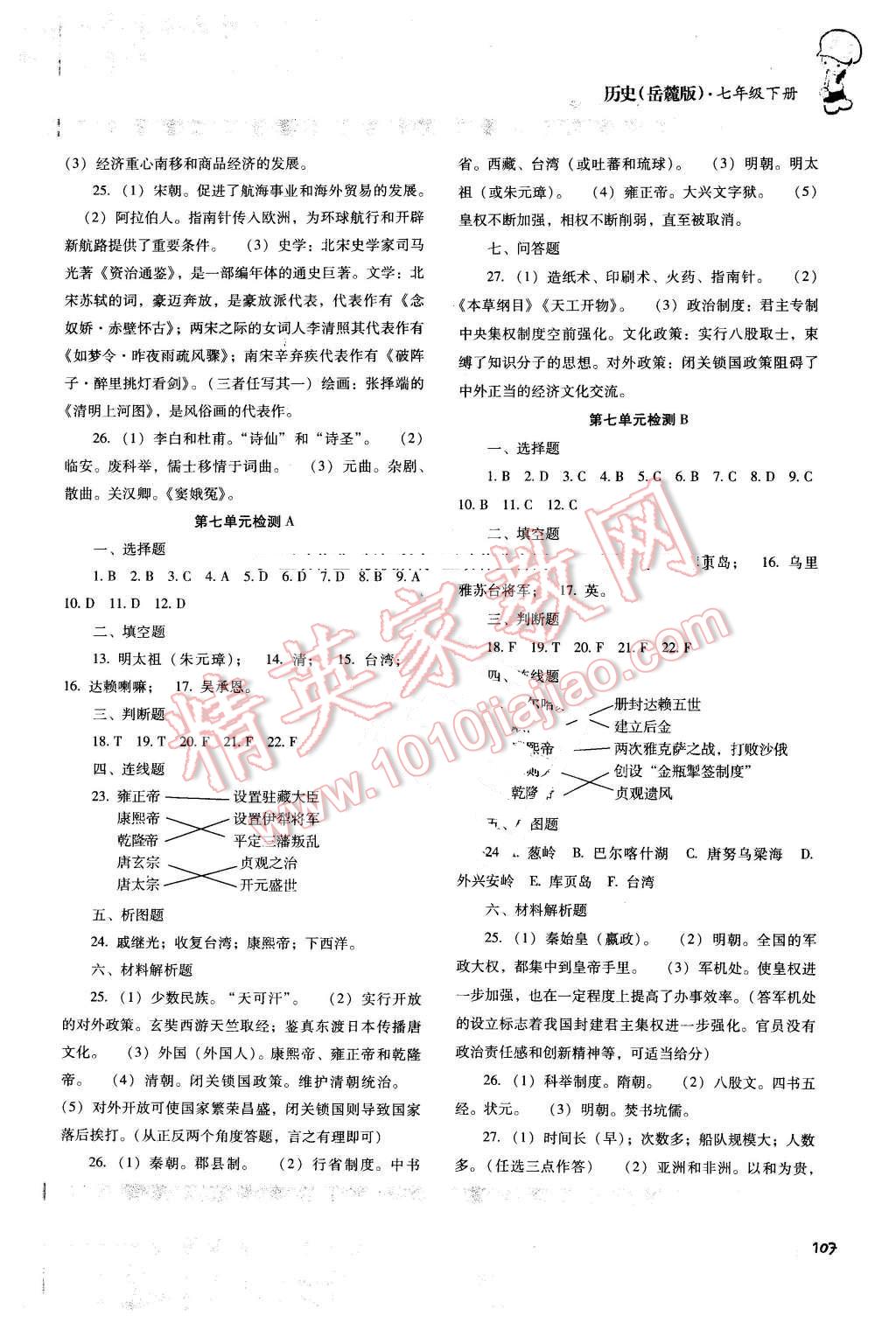 2016年課程基礎(chǔ)訓(xùn)練七年級(jí)歷史下冊(cè) 第13頁(yè)