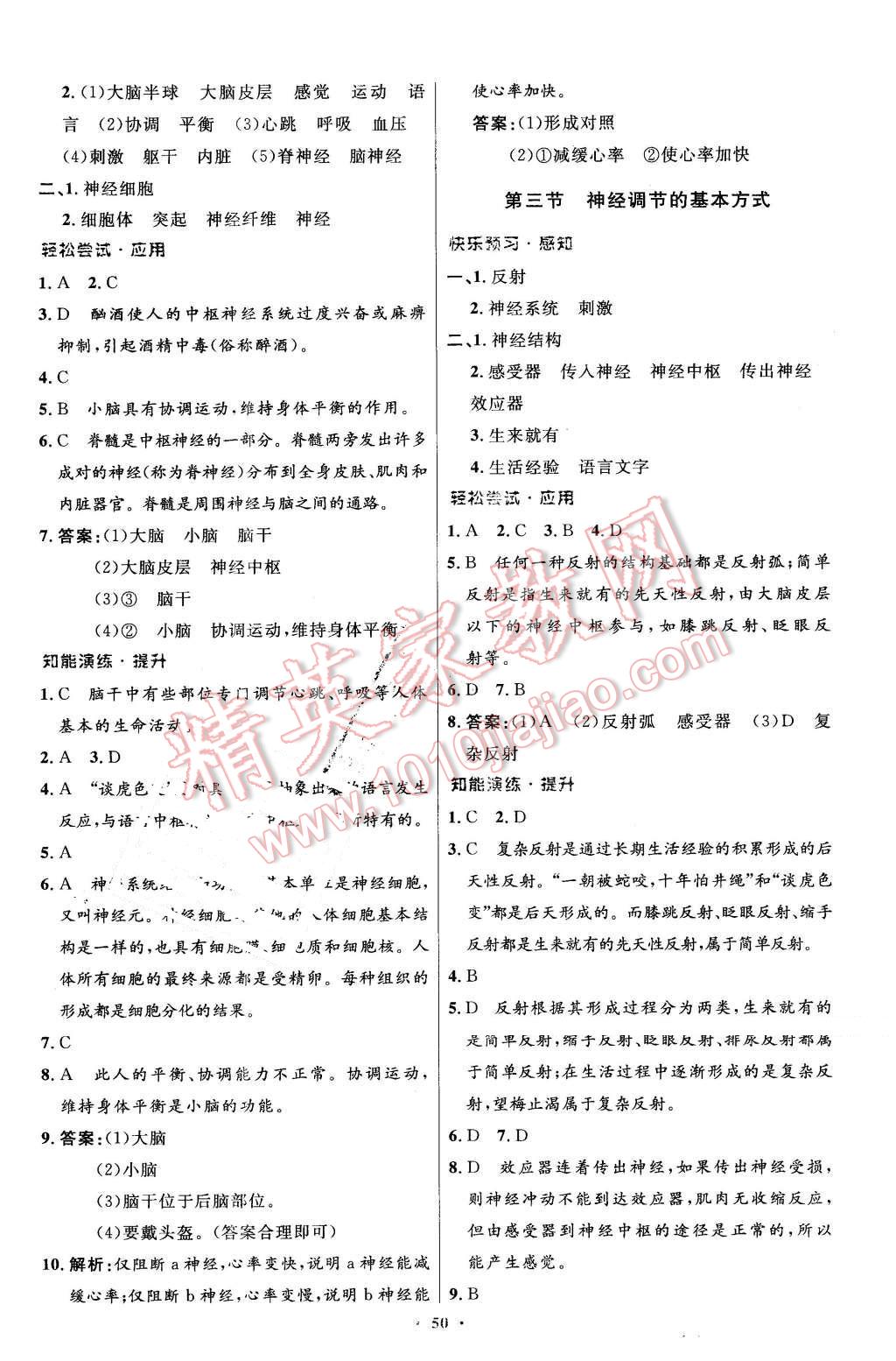 2016年初中同步测控优化设计七年级生物学下册人教版 第18页