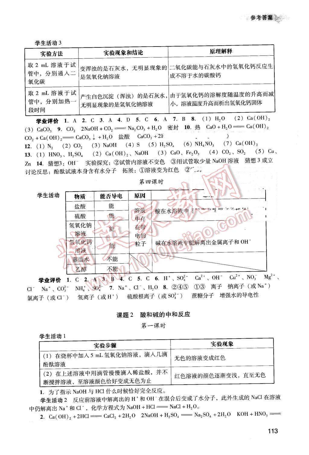 2016年陽光學(xué)業(yè)評價九年級化學(xué)下冊人教版 第10頁