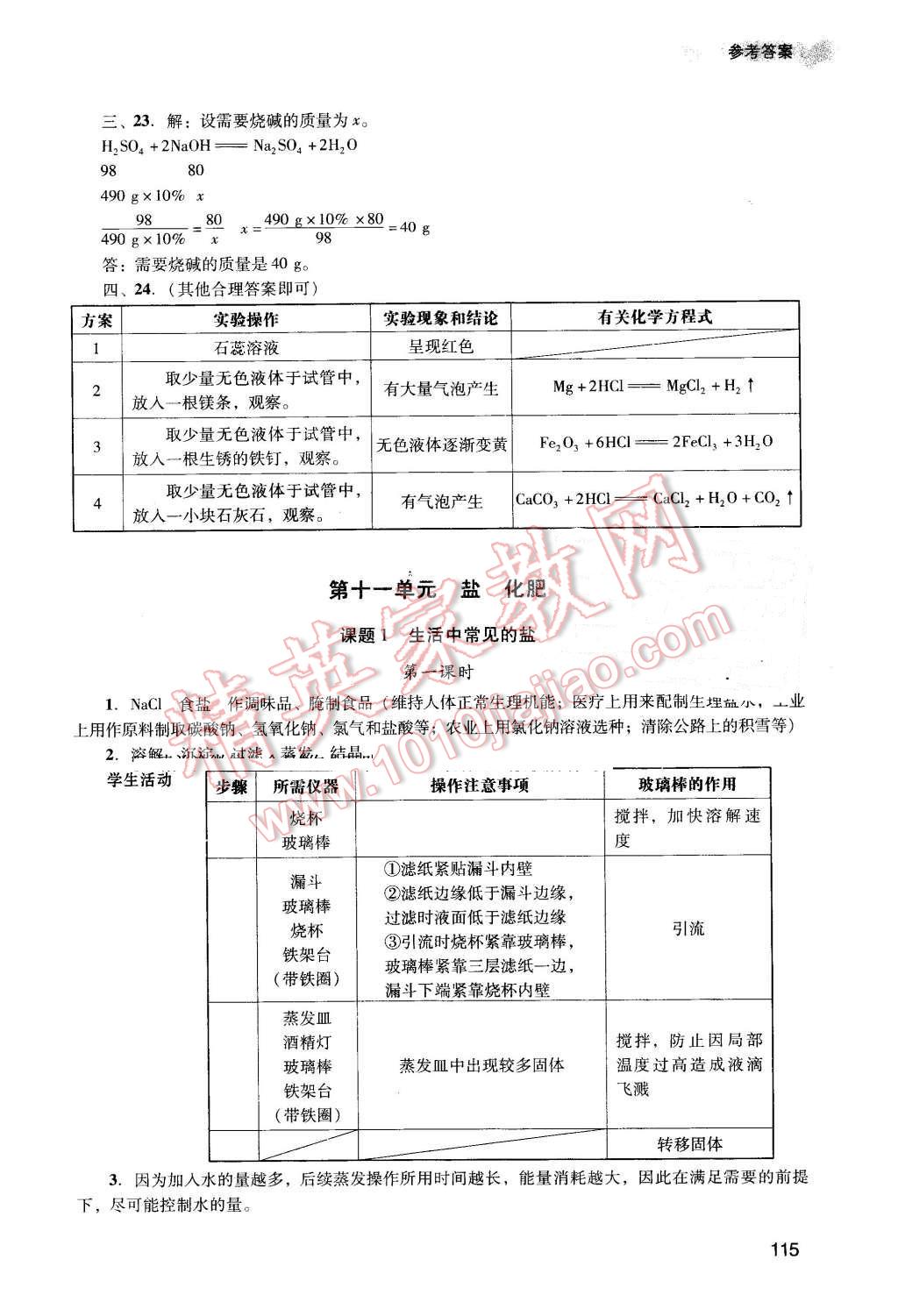 2016年陽光學(xué)業(yè)評價(jià)九年級化學(xué)下冊人教版 第12頁