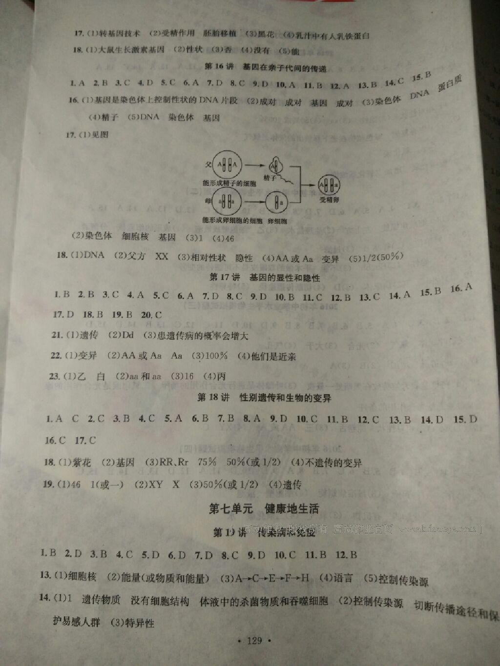 2016年火線100天中考滾動(dòng)復(fù)習(xí)法九年級(jí)生物 第17頁(yè)