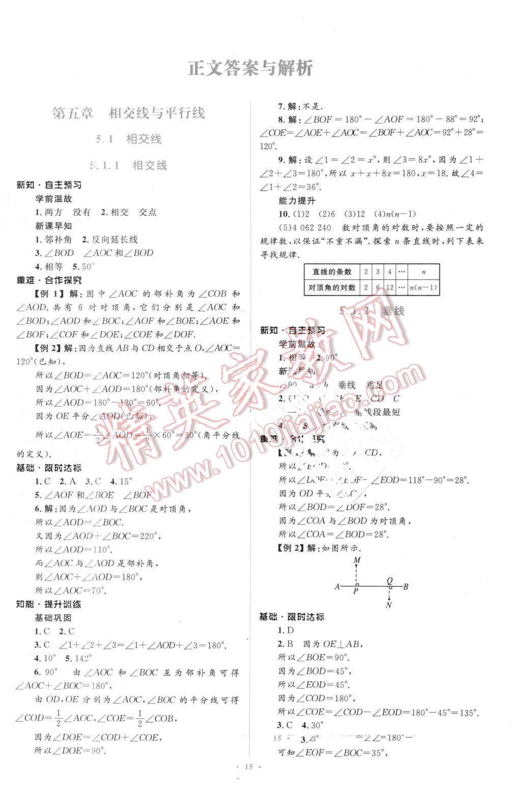 2016年初中同步學習目標與檢測七年級數學下冊人教版 第1頁