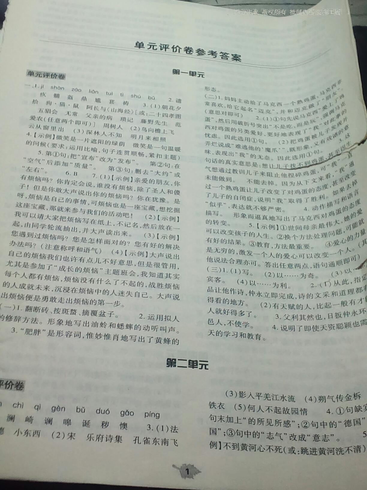 2015年基礎訓練七年級語文下冊人教版僅限河南省使用大象出版社 第107頁