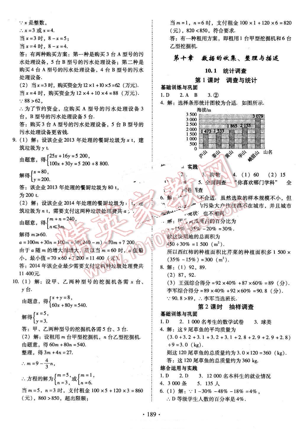 2016年云南省标准教辅七年级数学下册人教版 第17页