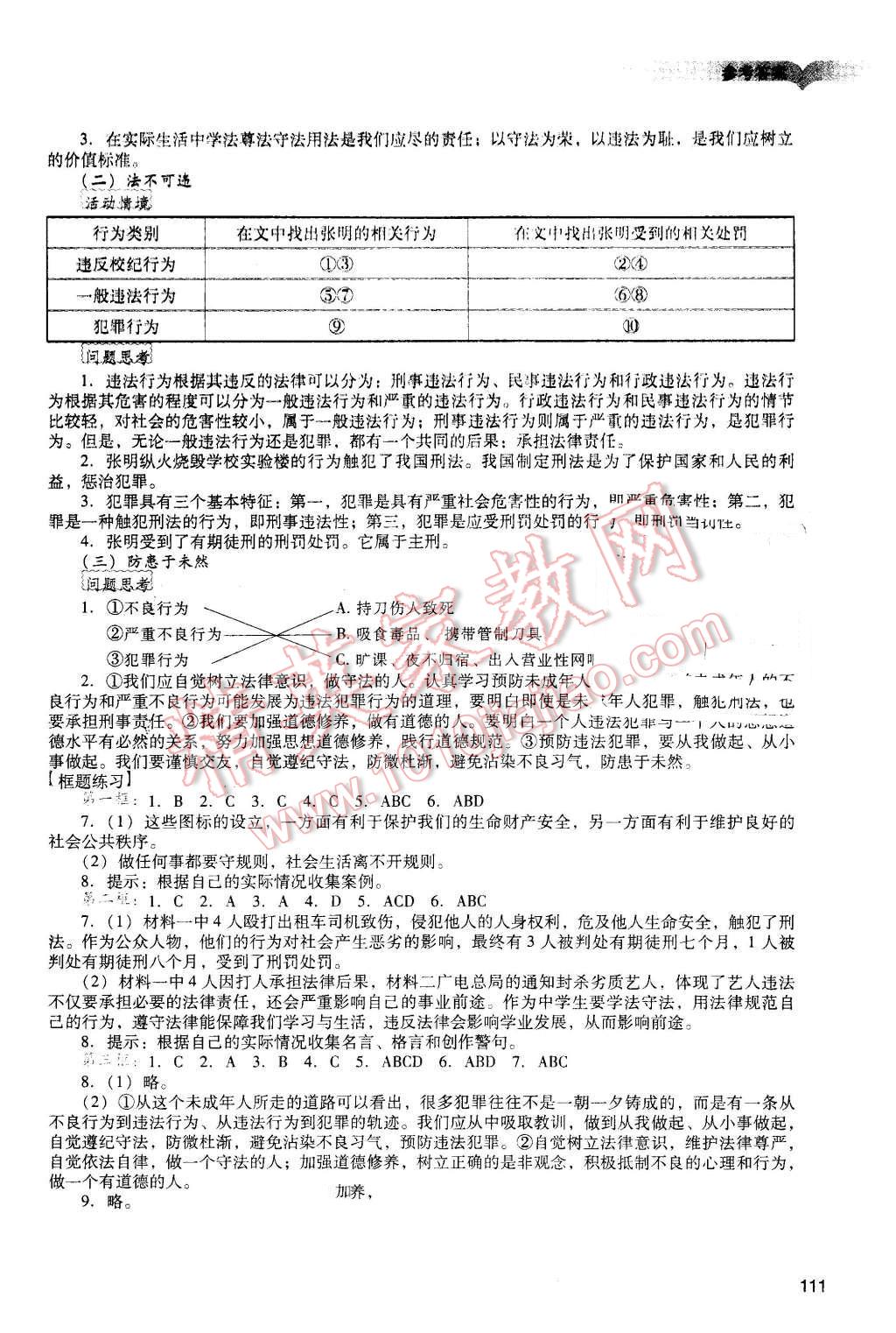 2016年阳光学业评价七年级思想品德下册人教版 第8页