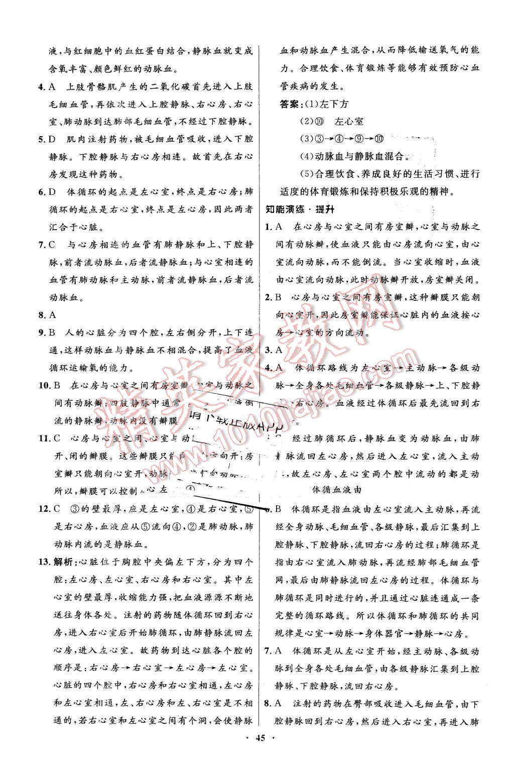 2016年初中同步测控优化设计七年级生物学下册人教版 第13页