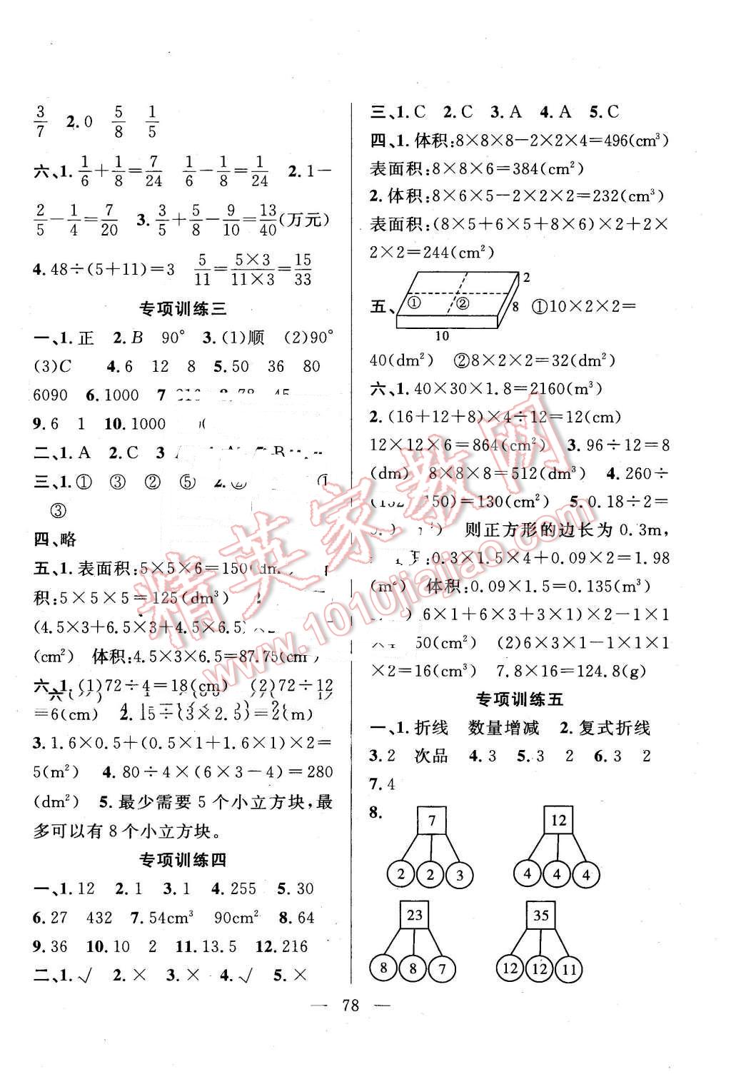 2016年希望全程檢測單元測試卷五年級數(shù)學(xué)下冊人教版 第6頁