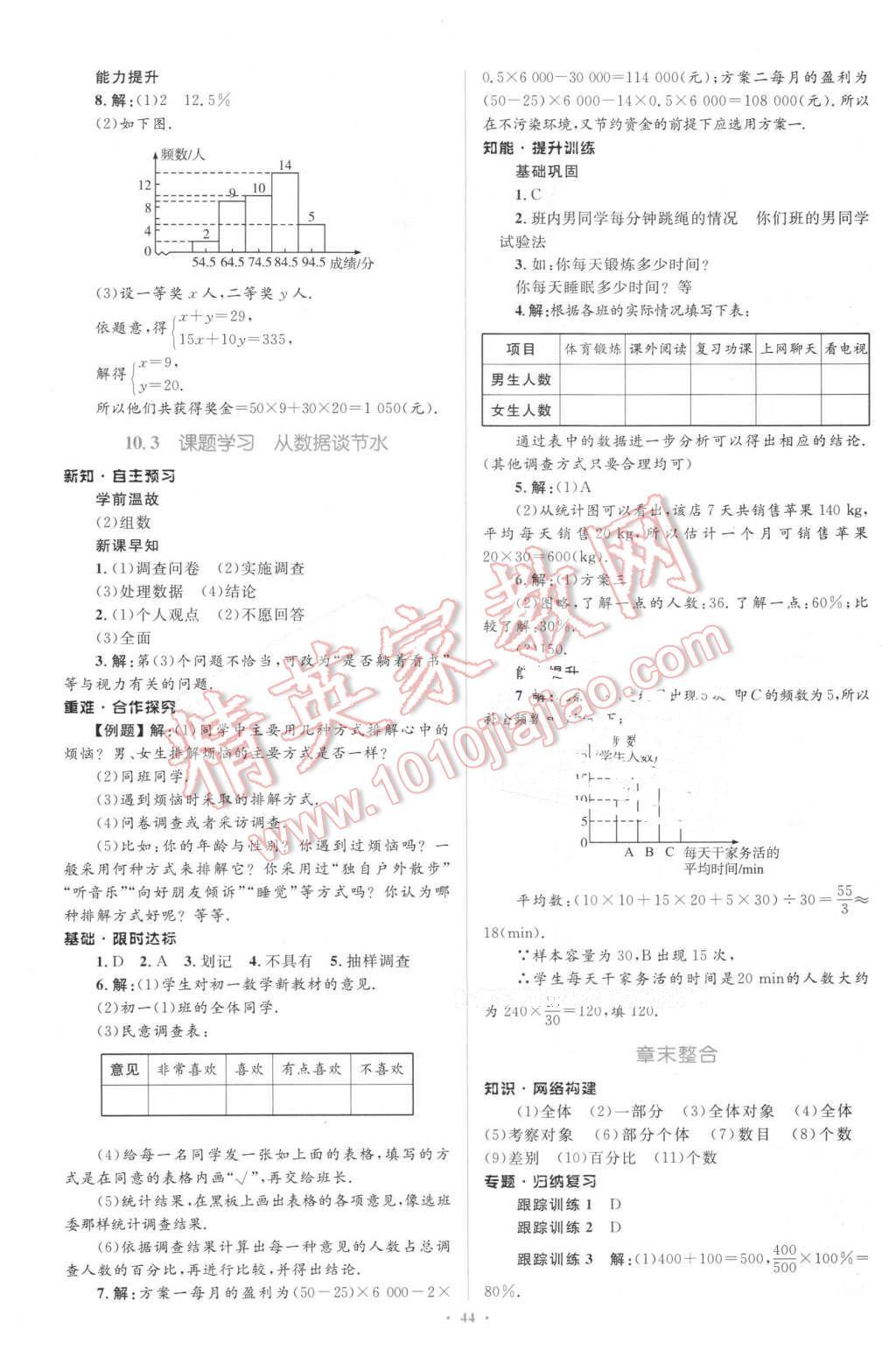 2016年初中同步学习目标与检测七年级数学下册人教版 第30页