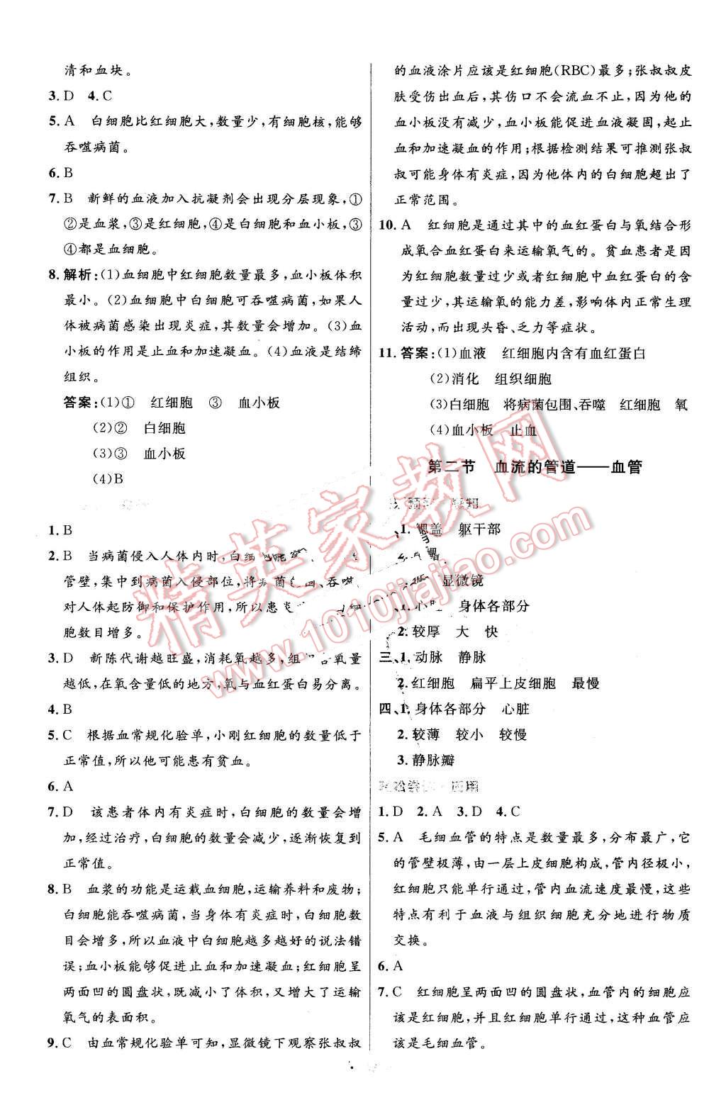 2016年初中同步测控优化设计七年级生物学下册人教版 第11页