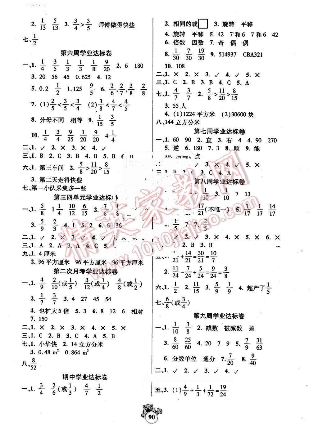 2016年小學(xué)生名校百分卷五年級(jí)數(shù)學(xué)下冊(cè)人教版 第2頁