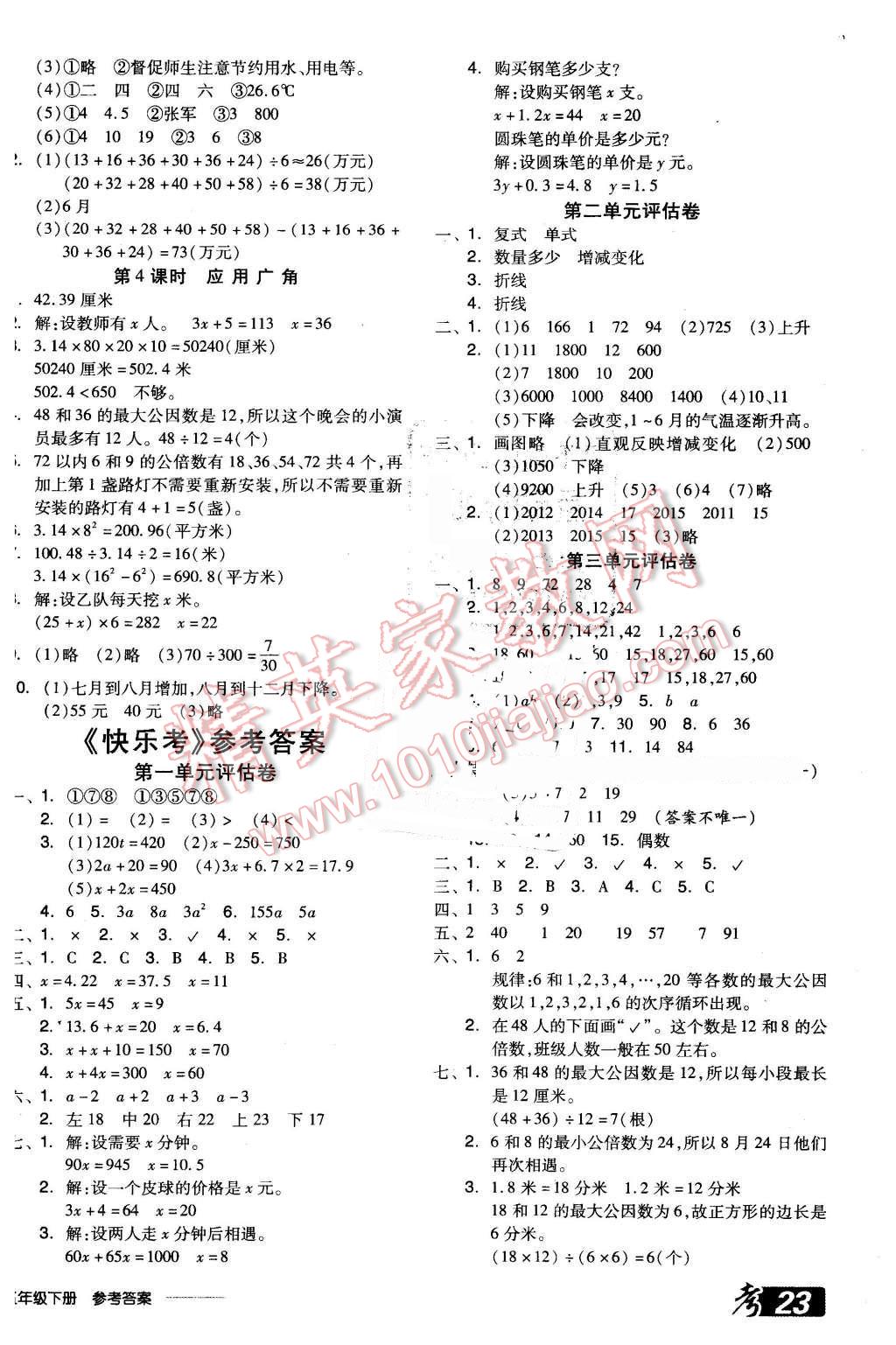 2016年全品學(xué)練考五年級數(shù)學(xué)下冊蘇教版 第10頁