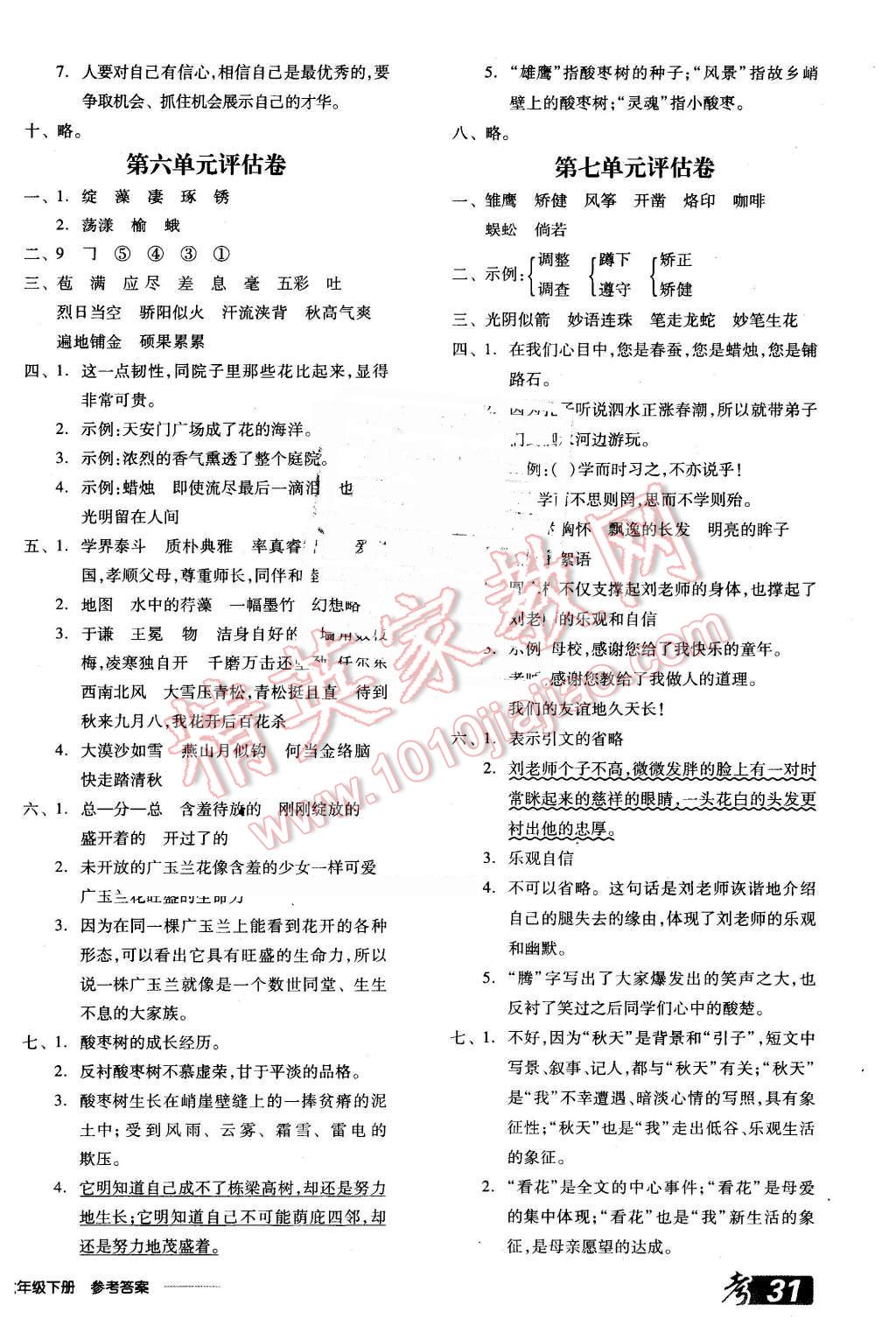 2016年全品学练考六年级语文下册苏教版 第14页