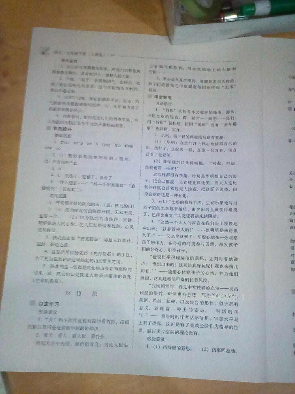 2016年新課程問(wèn)題解決導(dǎo)學(xué)方案七年級(jí)語(yǔ)文下冊(cè)人教版 第105頁(yè)