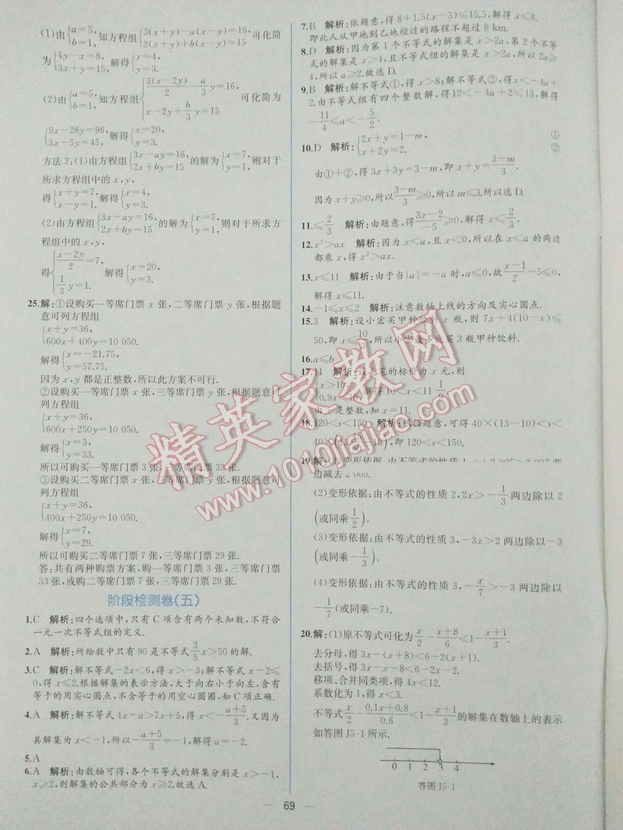 2016年同步导学案课时练七年级数学下册人教版 第77页