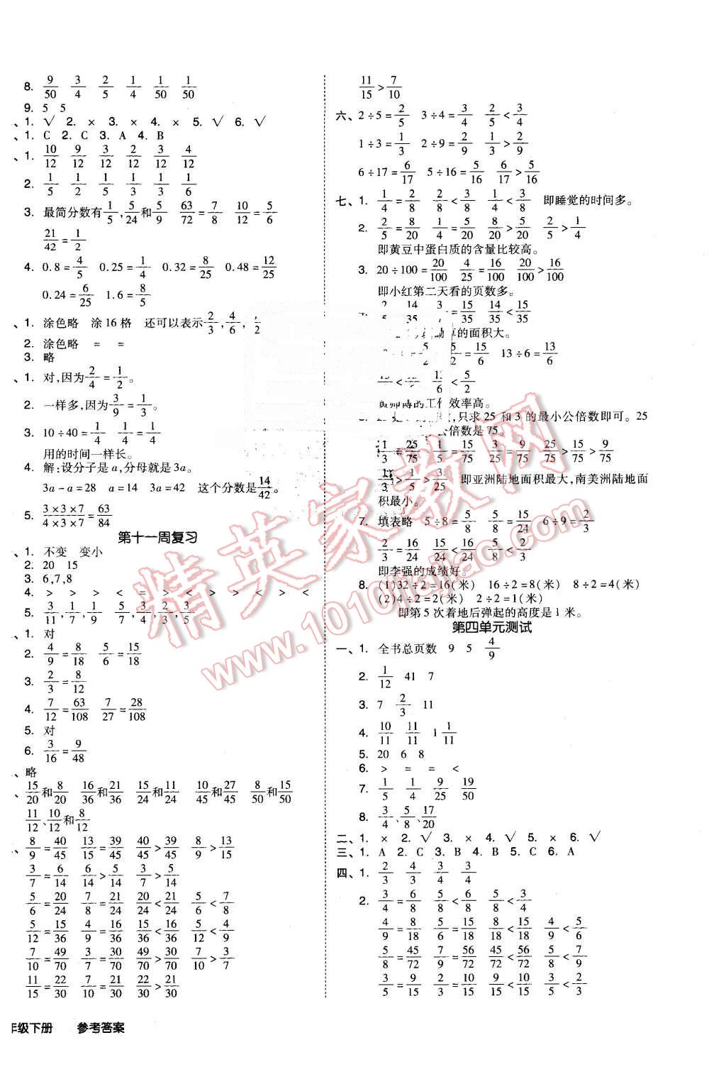 2016年全品小復(fù)習(xí)五年級(jí)數(shù)學(xué)下冊(cè)蘇教版 第4頁(yè)