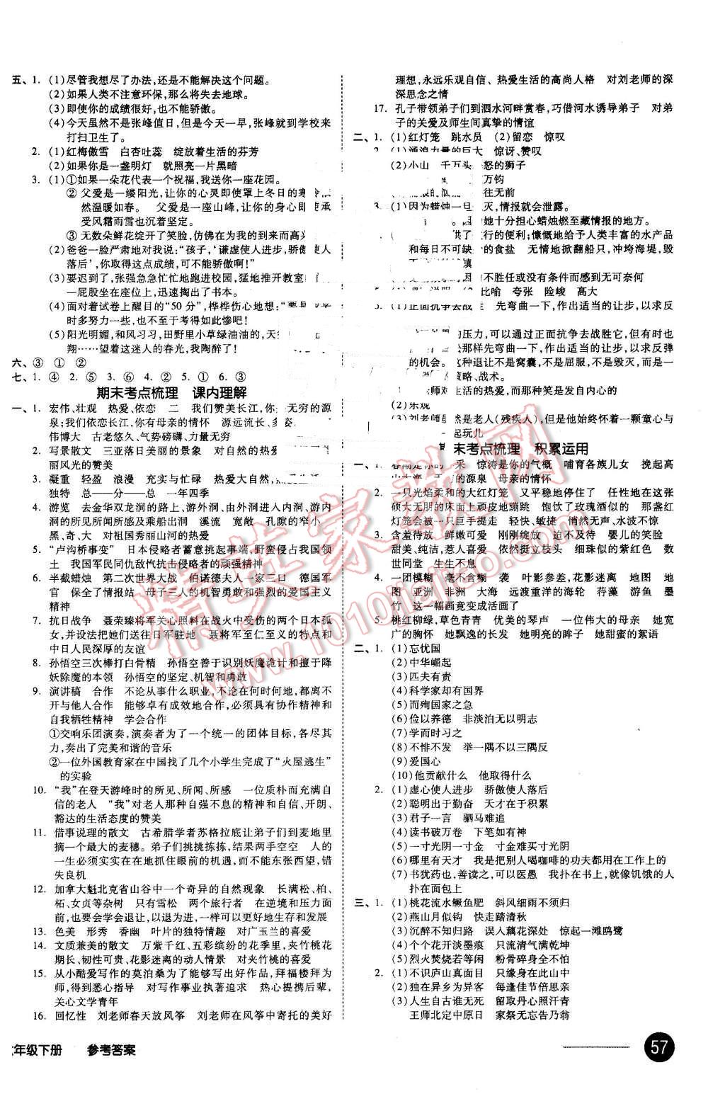 2016年全品小复习六年级语文下册苏教版 第6页