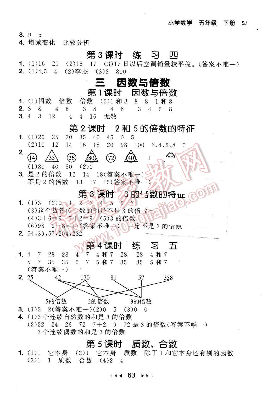 2016年53隨堂測小學(xué)數(shù)學(xué)五年級下冊蘇教版 第5頁