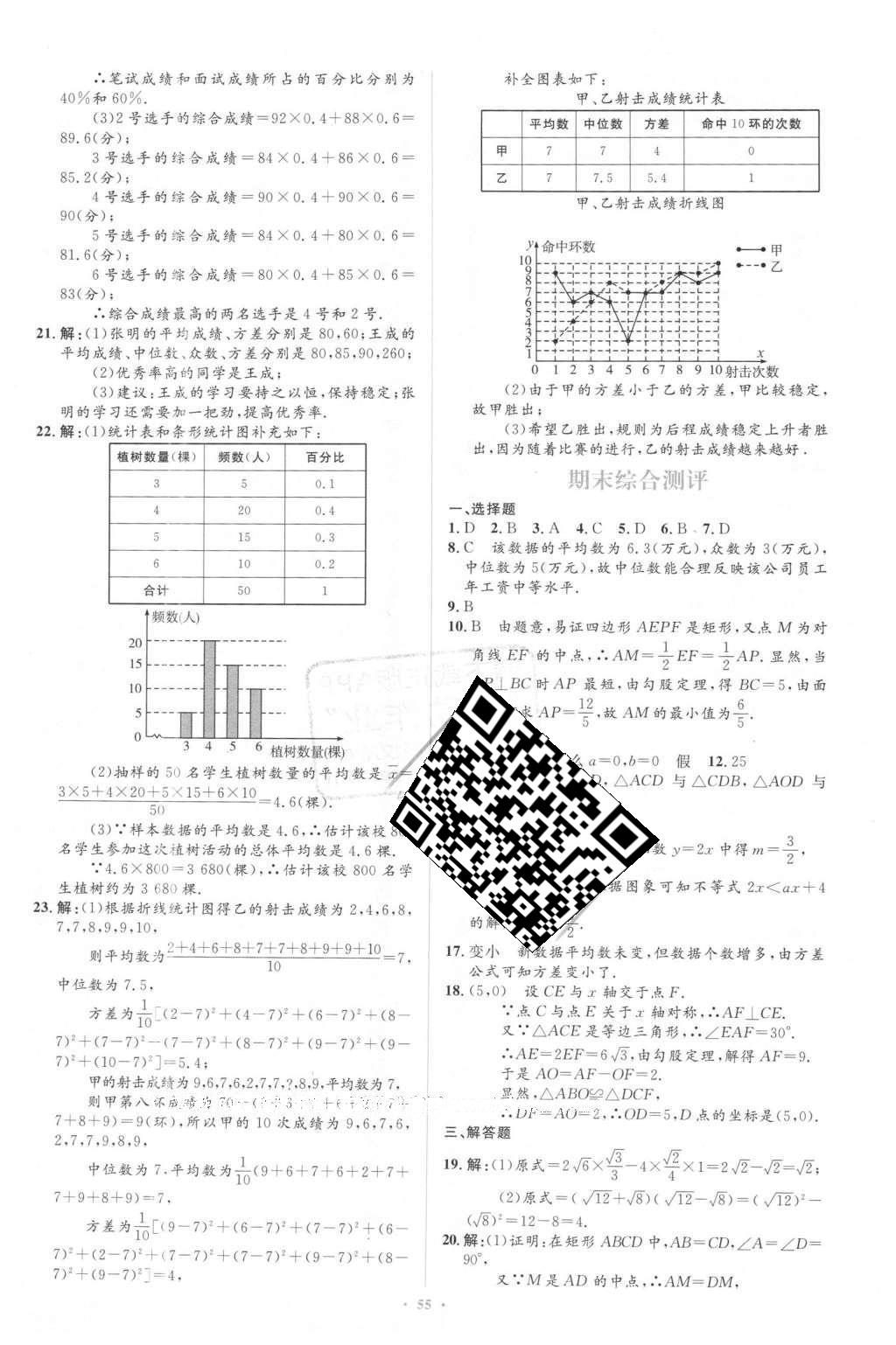 2016年同步学习目标与检测八年级数学下册人教版 第48页