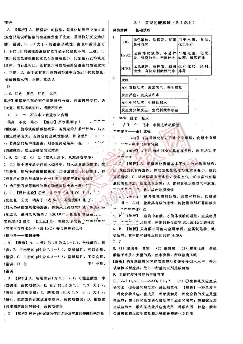 2016年打好基礎高效課堂金牌作業(yè)本九年級化學下冊粵科版 第10頁