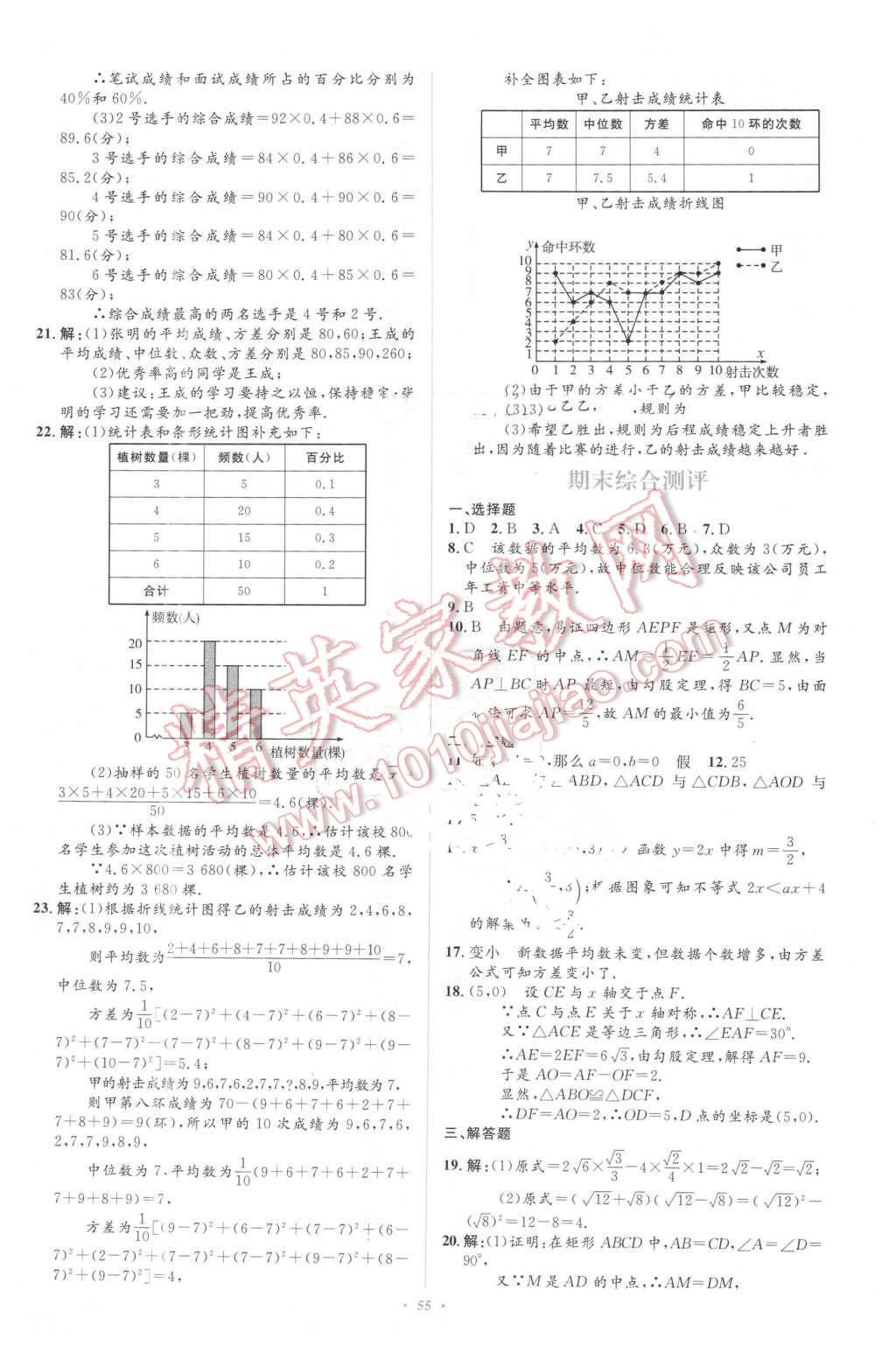 2016年同步学习目标与检测八年级数学下册人教版 第29页