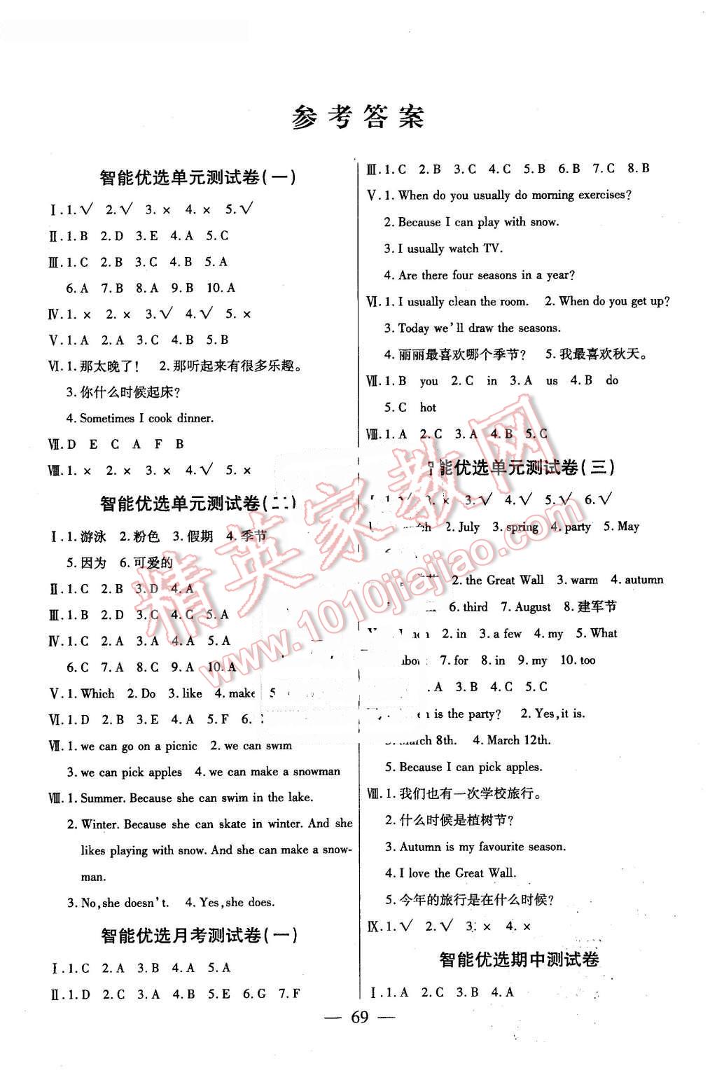 2016年激活思維智能優(yōu)選卷五年級(jí)英語(yǔ)下冊(cè)人教PEP版 第1頁(yè)