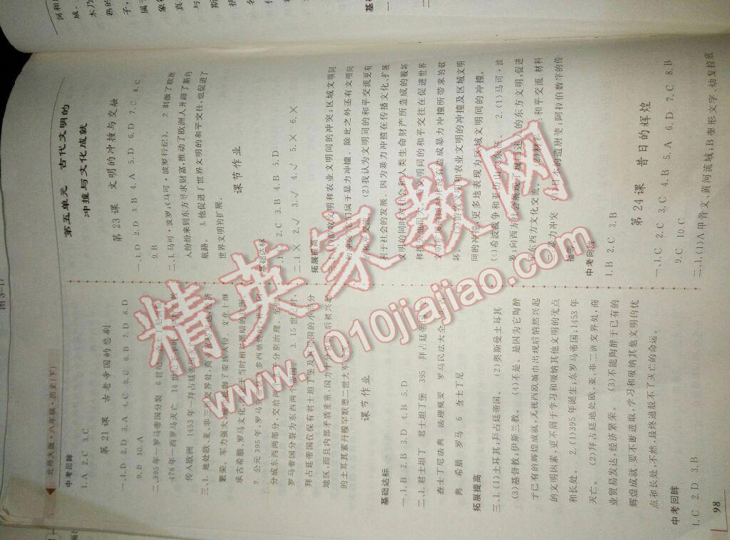 2016年名師點(diǎn)撥配套練習(xí)課時(shí)作業(yè)八年級歷史下冊北師大版 第10頁