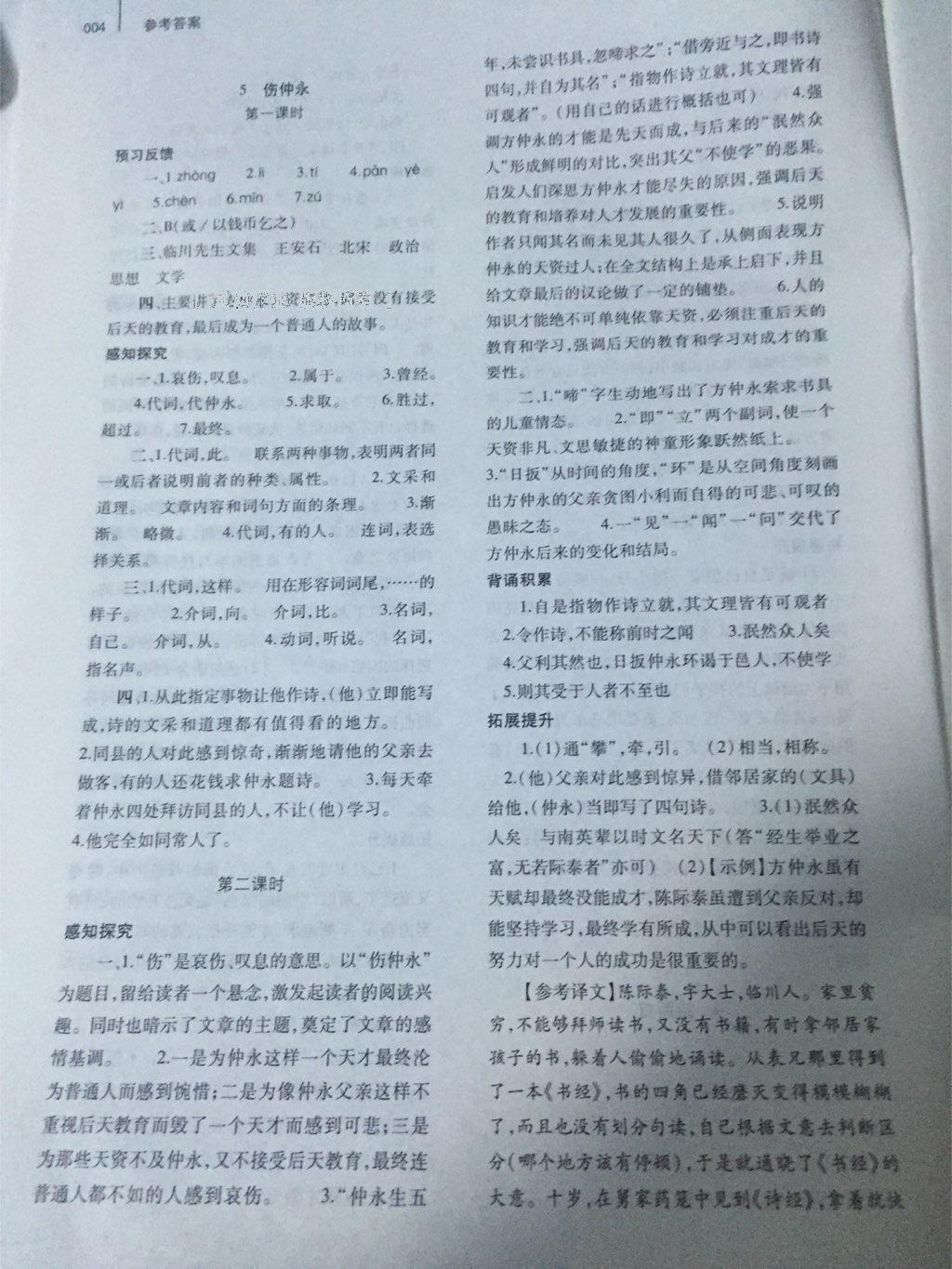 2015年基礎訓練七年級語文下冊人教版僅限河南省使用大象出版社 第121頁