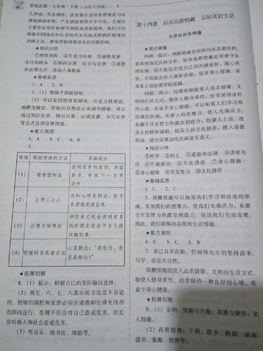 2016年新課程問題解決導(dǎo)學(xué)方案七年級思想品德下冊山東人民版 第28頁