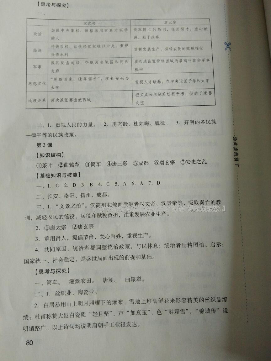 新課程實踐與探究叢書七年級中國歷史下冊人教版 第44頁